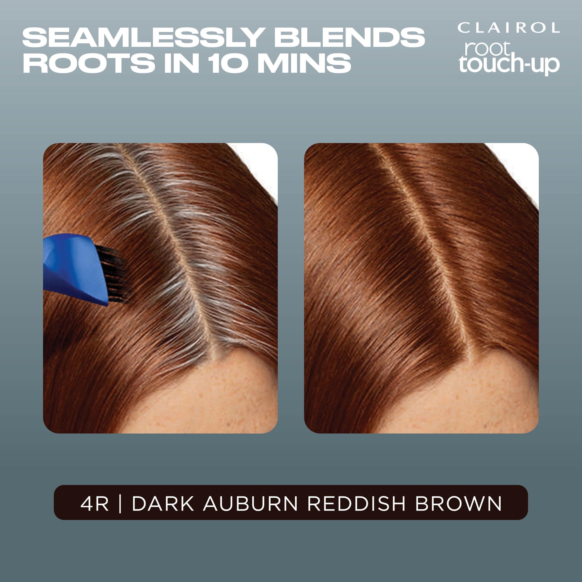 Dim Gray Clairol Root Touch-Up by Nice'n Easy Permanent Hair Dye, 4R Dark Auburn/Reddish Brown Hair Color| 100% Gray Coverage | Easy Brush Application | Matches Professional Salon Shades | Pack of 2