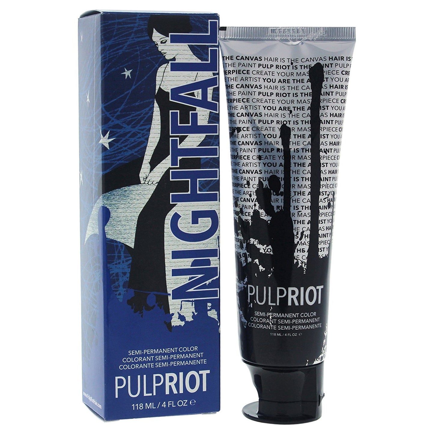 White Smoke Pulp Riot Semi-Permanent Hair Color for Unisex, Nightfall Blue, 4 Ounce