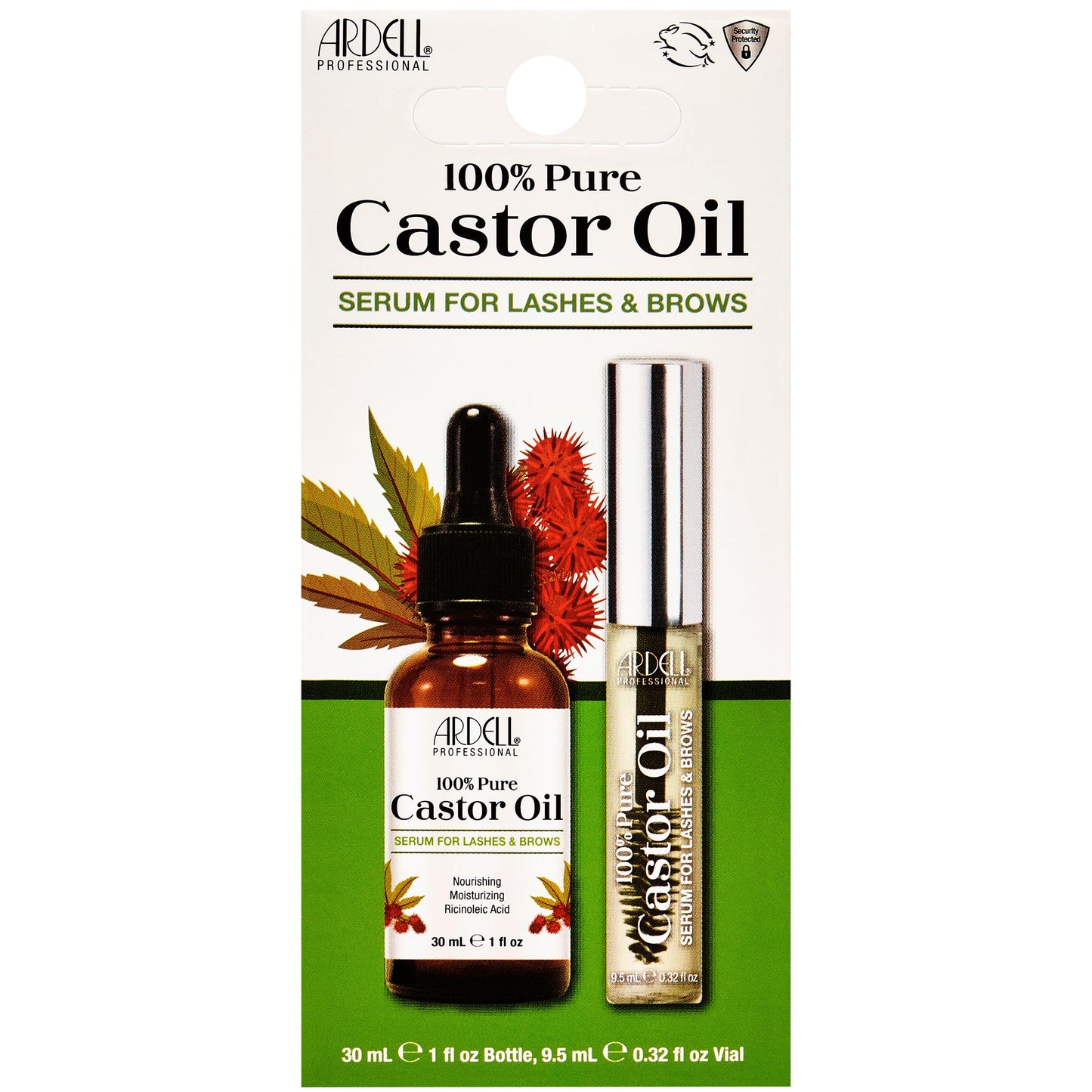 Seashell Ardell 100% Pure Castor Oil for Lashes & Brows – Cold Pressed, Castor Oil Organic, Eyelash Serum for Fuller, Thicker Lashes & Brows