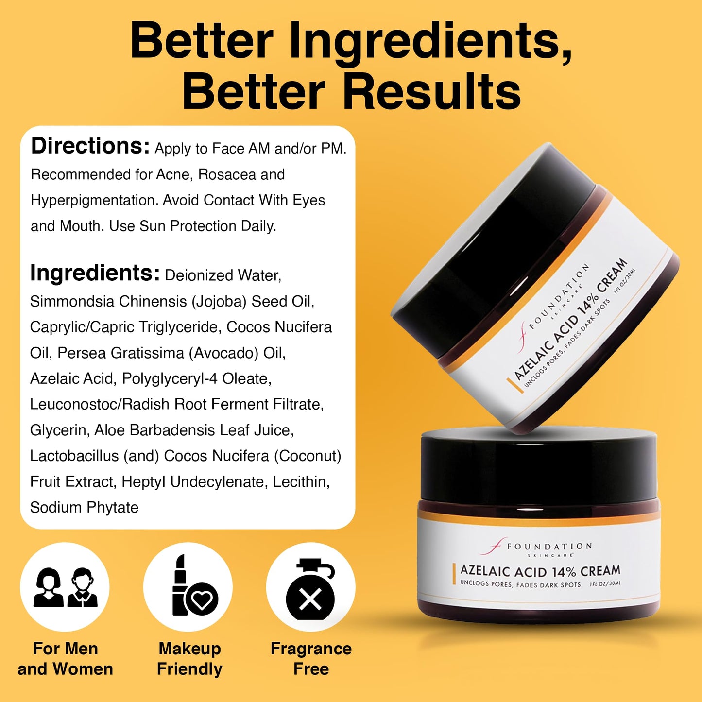 White Smoke Foundation Skincare Azelaic Acid for Face 14% (1 Fl Oz) – Dermatologist Formula for Uneven and Blemish-Prone Skin, Supports Balanced Tone & Smooth Texture for Men & Women