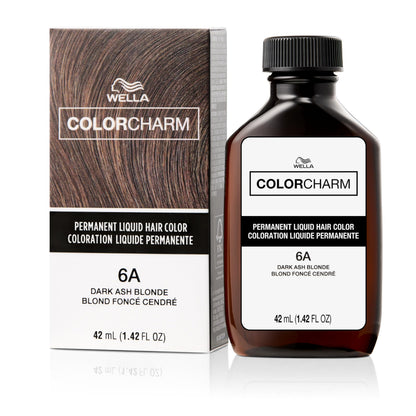 White Smoke COLORCHARM Permanent Liquid Hair Color | 6A Dark Smokey Ash Blonde | Up to 100% Gray Coverage | 1.42 Fl Oz