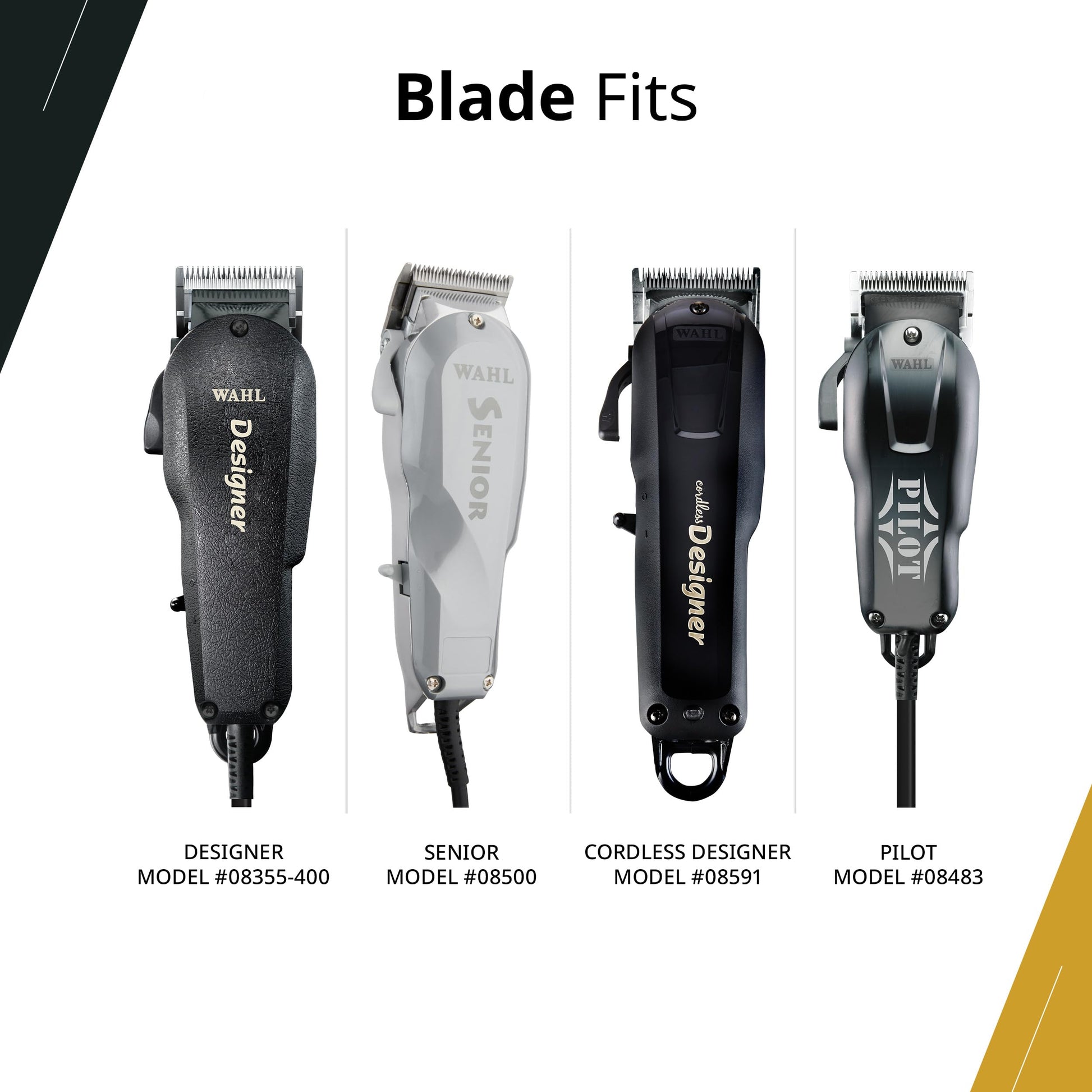 White Smoke Wahl Professional 3 Hole Clipper Blade Designer Adjusto Lock Replacement Blade Fits Senior Cordless Designer Pilot Clippers