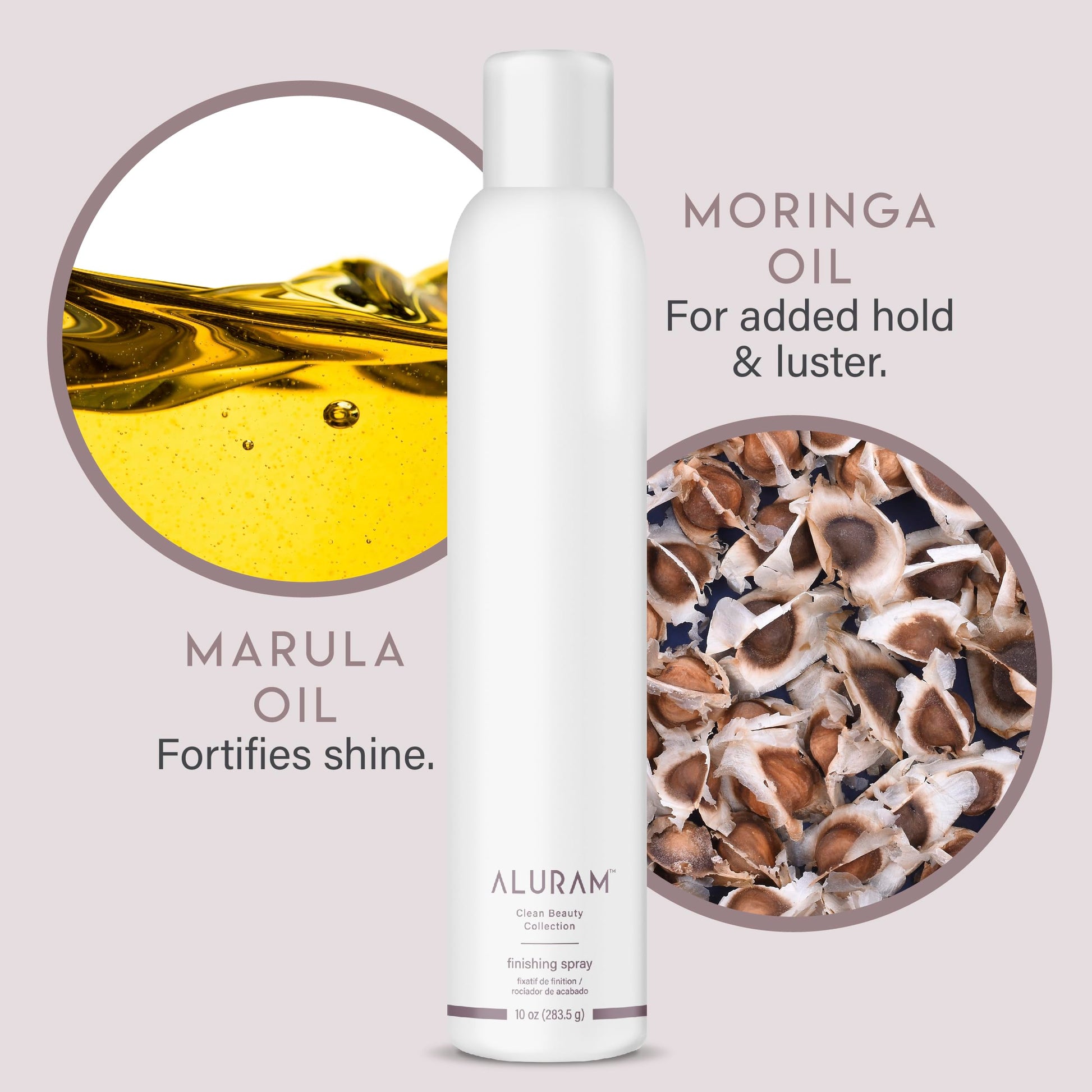 Light Gray ALURAM Finishing Spray, Long-Lasting Hold, Humidity Resistance for All Hair Types, 10 Fl Oz