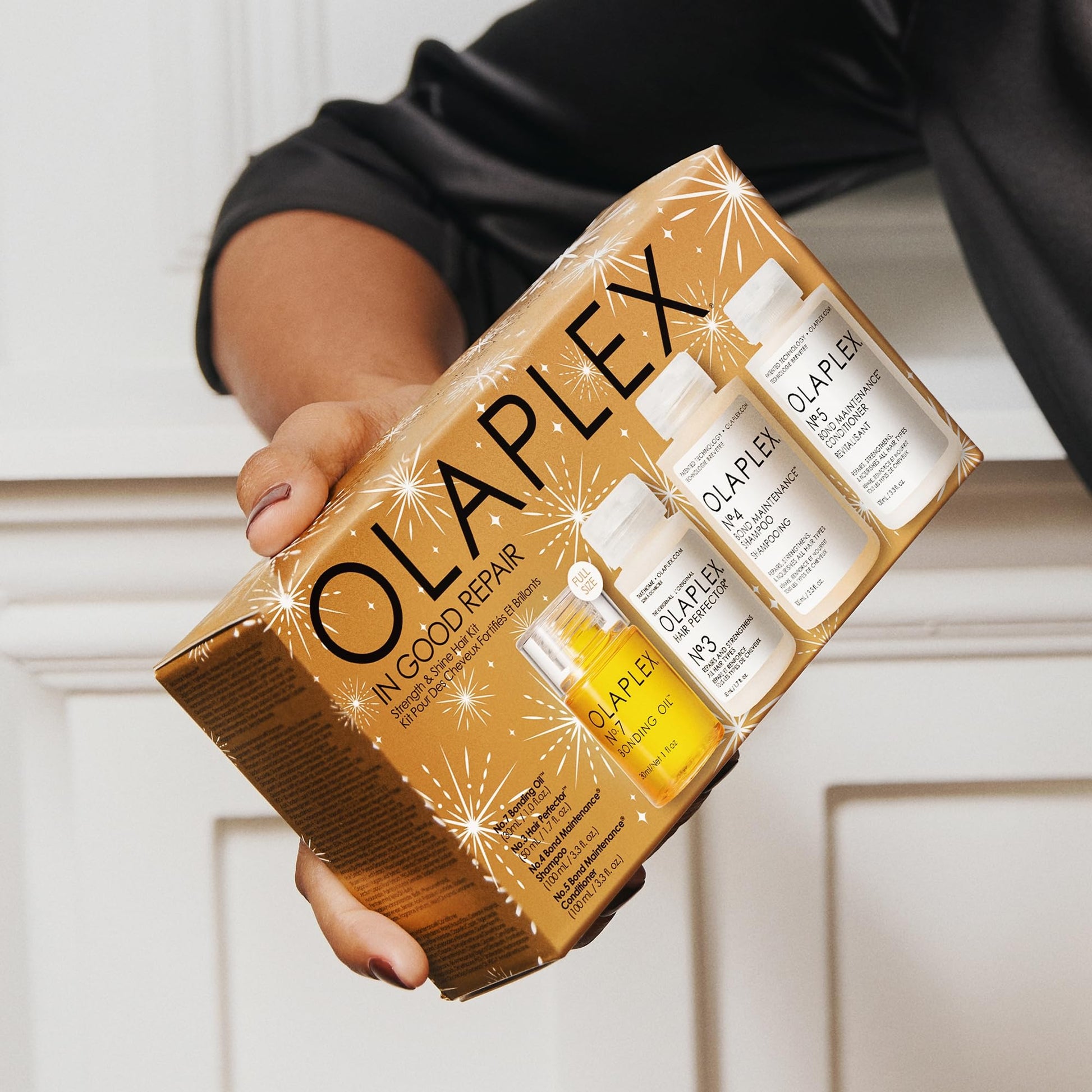 Light Gray Olaplex In Good Repair Hair Kit: No. 3, 4, 5, 7, Shampoo & Conditioner Set, Hydrate, & Control Frizz (72H), Bonding Oil to Shine & Protect, Perfector to Strengthen & Reverse Damage