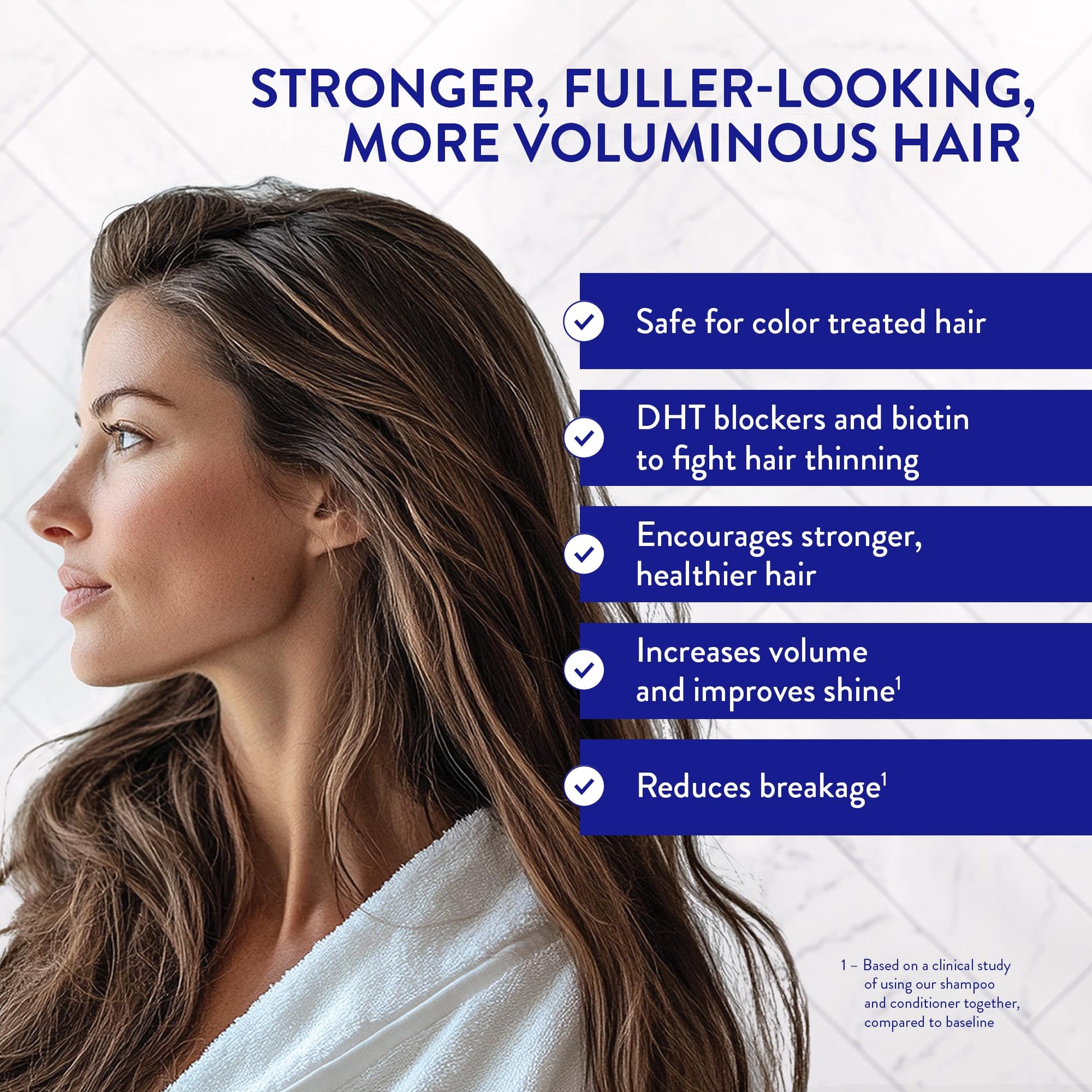White Smoke Routine Wellness Anti-Thinning Shampoo and Conditioner Set for Thinning Hair - Biotin DHT Blocker Women & Men - Color Safe Shampoo for Hair Loss & Healthier Hair - Rose Hips (Pack of 2)
