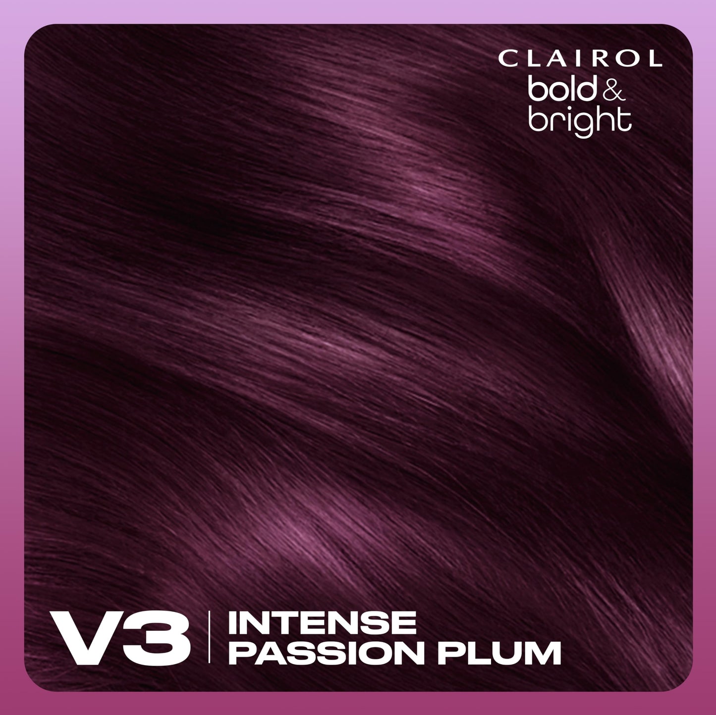 Black Clairol Bold & Bright Permanent Hair Dye, V3 Intense Passion Plum Hair Color | Intense Vibrancy + Moisturizing Shine | Includes Color Boost Glaze to Amplify Color Anytime | Pack of 1