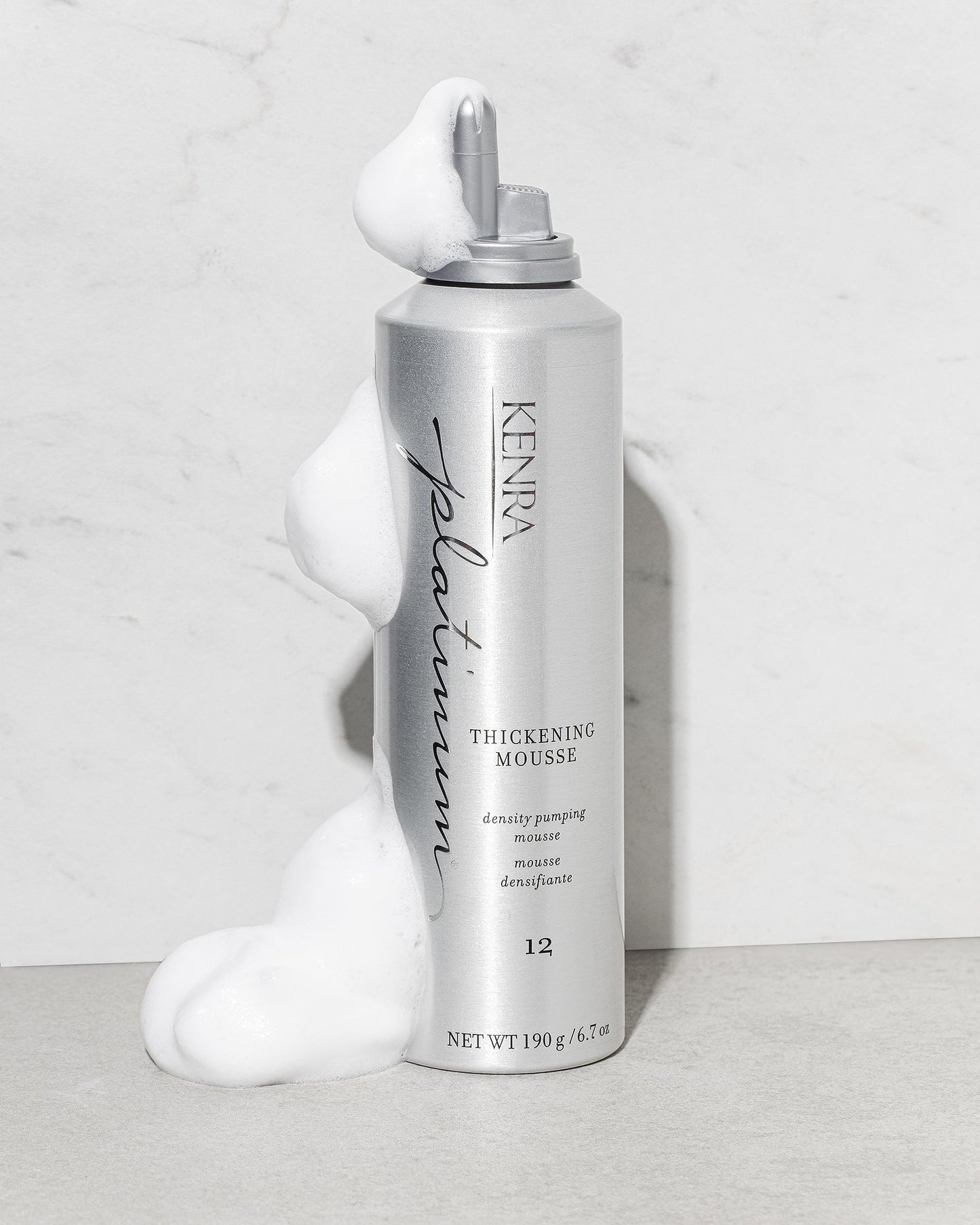 Lavender Kenra Platinum Thickening Mousse 12 | Volumizing Styler | Adds Fullness & Body | Humidity Protection Up To 48 hours | Desity Plumping up tp 150% | Thermal Protection | All Hair Types | 6.7 oz