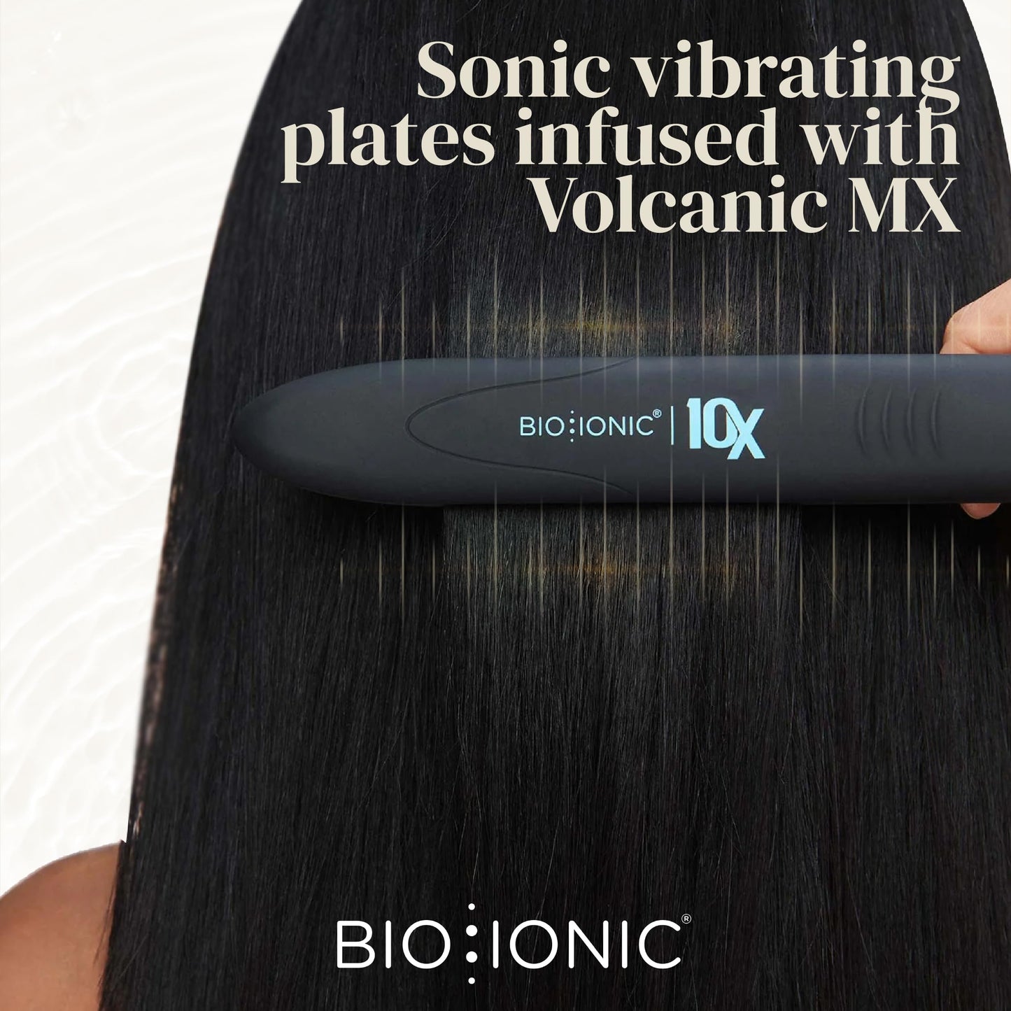 Black Bio Ionic 10X Styling Iron, 1" Hair Straightener with Moisturizing Heat Technology, Flat Iron for 10-Minute Styling, Hair Straightener and Curler