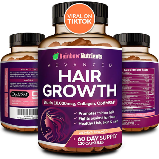 White Smoke Hair Growth Vitamins for Women | Biotin 10,000mcg, Collagen, Patented OptiMSM®, goMCT®, Saw Palmetto | Naturally Regrow Stronger & Healthier Hair, Skin and Nails | Stops Hair Loss | 60 Day Supply