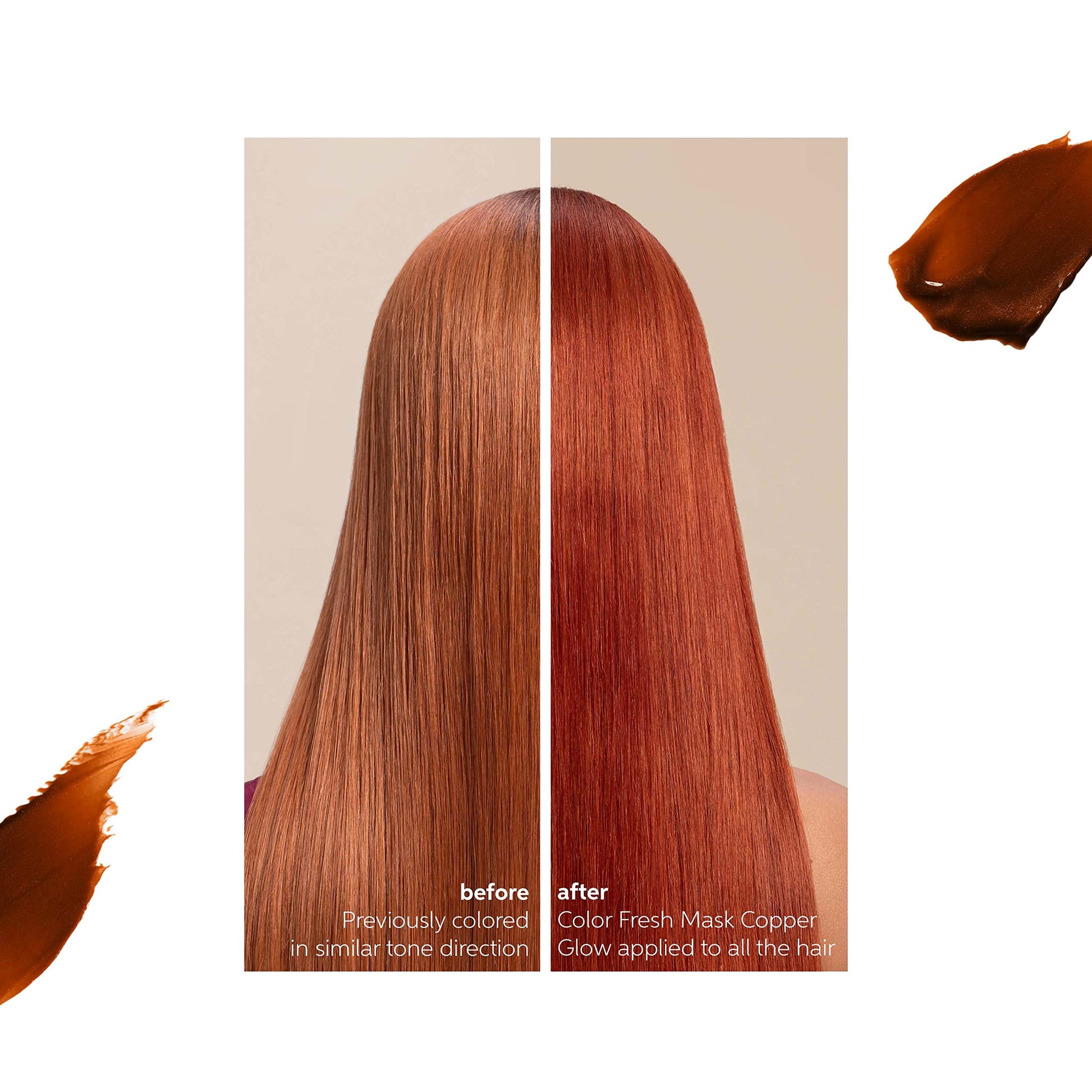 White Smoke Wella Professionals Color Fresh Mask | Copper Glow | Natural Shade | Hair Color-Depositing Mask | Vegan Formula with Avocado Oil | Zero Damage | Silicone Free | 5 Fl Oz