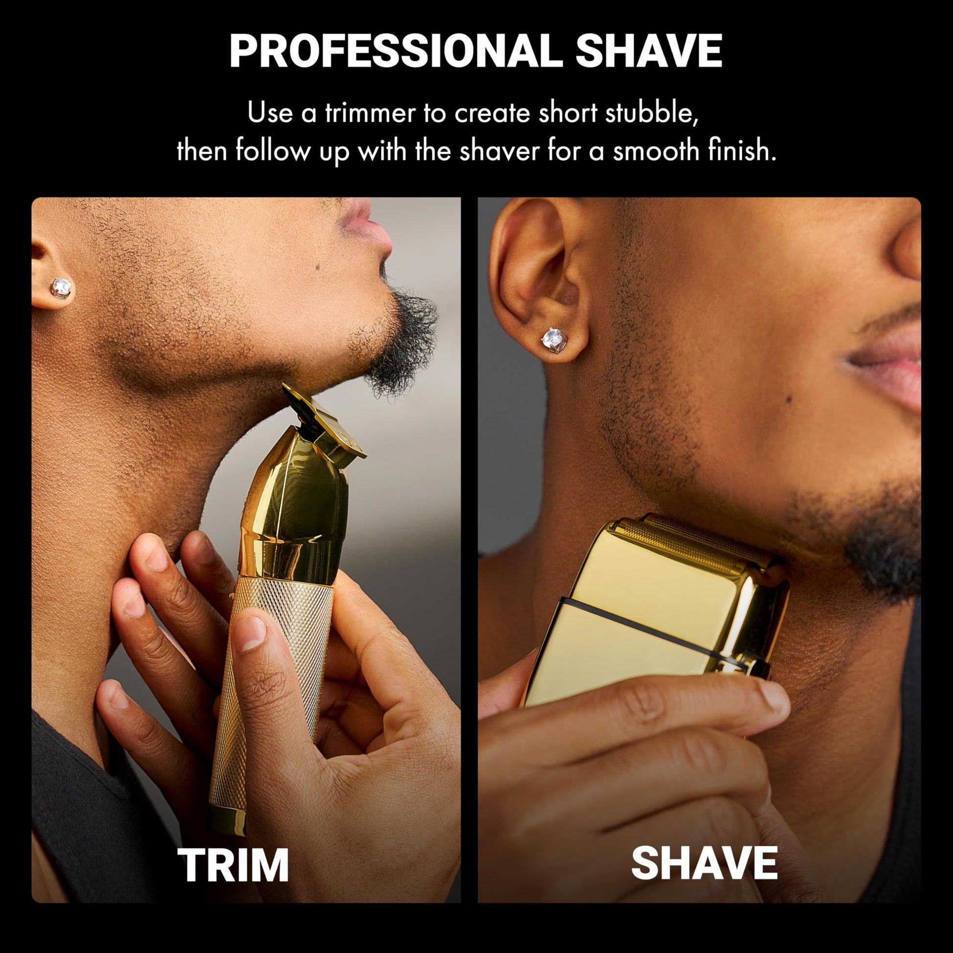 Black BaBylissPRO Barberology Double Foil Shaver FXFS2B BLACKFX Professional Electric Shaver