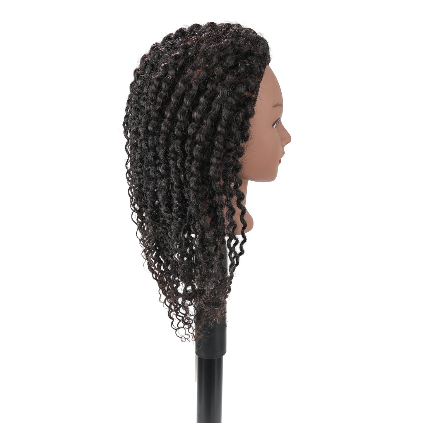 White Smoke Stancia Black Mannequin Head 100% Human Hair, African American Hair Texture Styling Head, Hair Mannequin for Practice Cornrowing Braiding and Twisting (with Table Clamp)