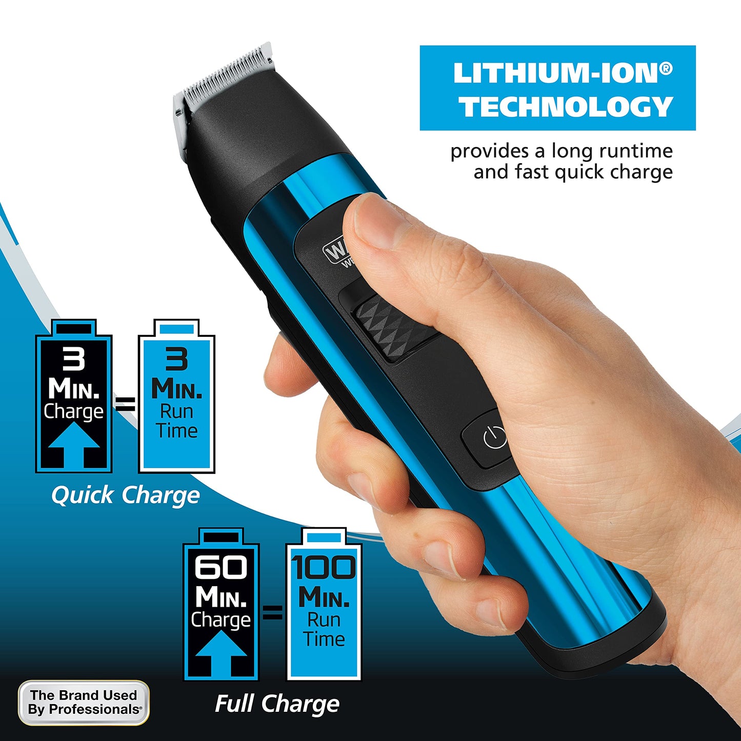 White Smoke Wahl Manscaper® Total Body Grooming and Your Hair Down There Rechargeable Deluxe Hair Trimmer and Shaver with Safe-Touch Detachable Stainless Steel Precision Blades - Model 5708