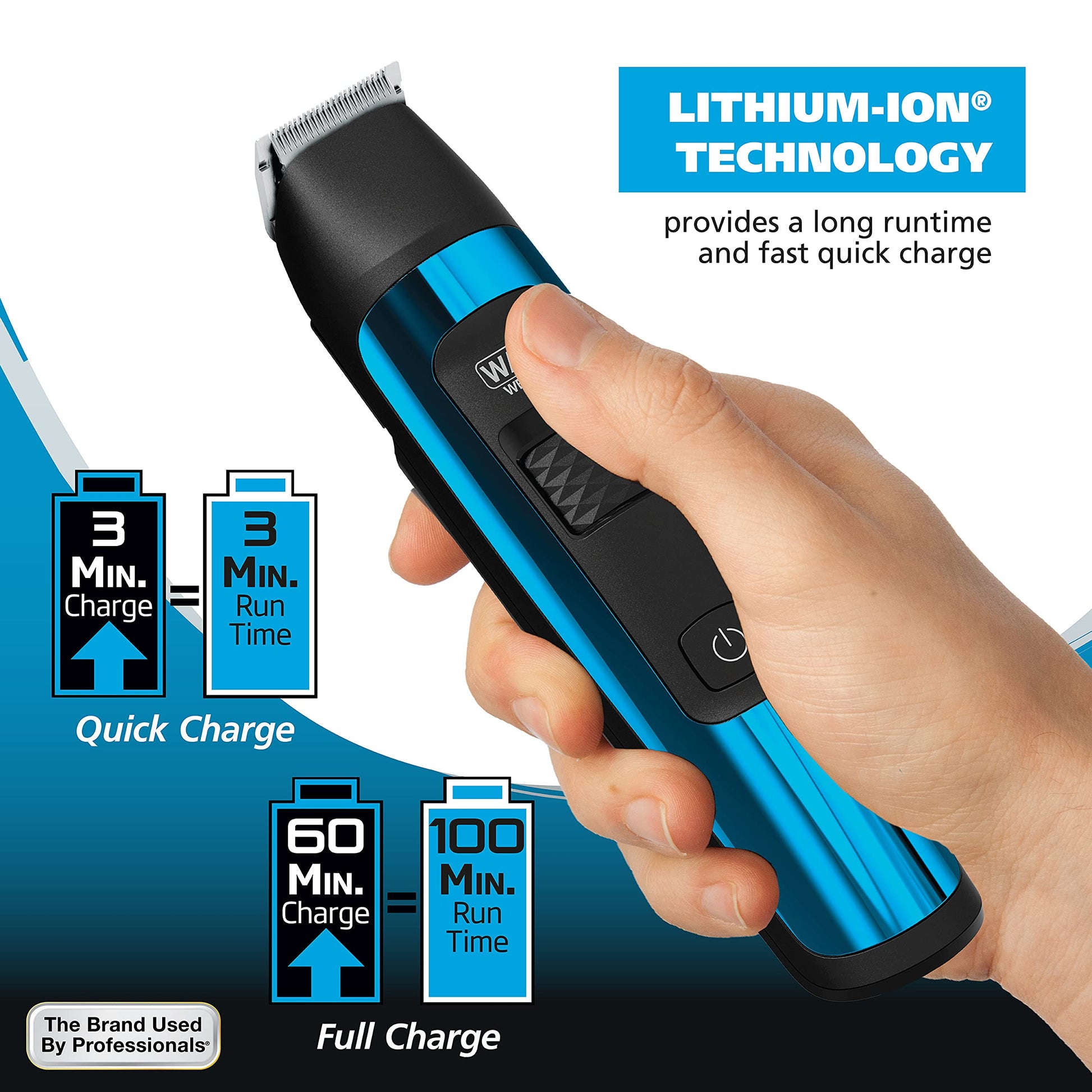 White Smoke Wahl Manscaper® Total Body Grooming and Your Hair Down There Rechargeable Deluxe Hair Trimmer and Shaver with Safe-Touch Detachable Stainless Steel Precision Blades - Model 5708