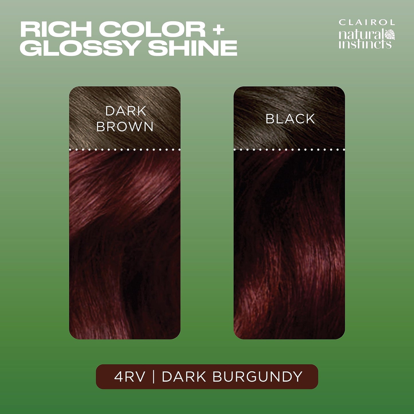 Black Clairol Natural Instincts Demi-Permanent Hair Dye, 4RV Dark Burgundy Hair Color, Pack of 1
