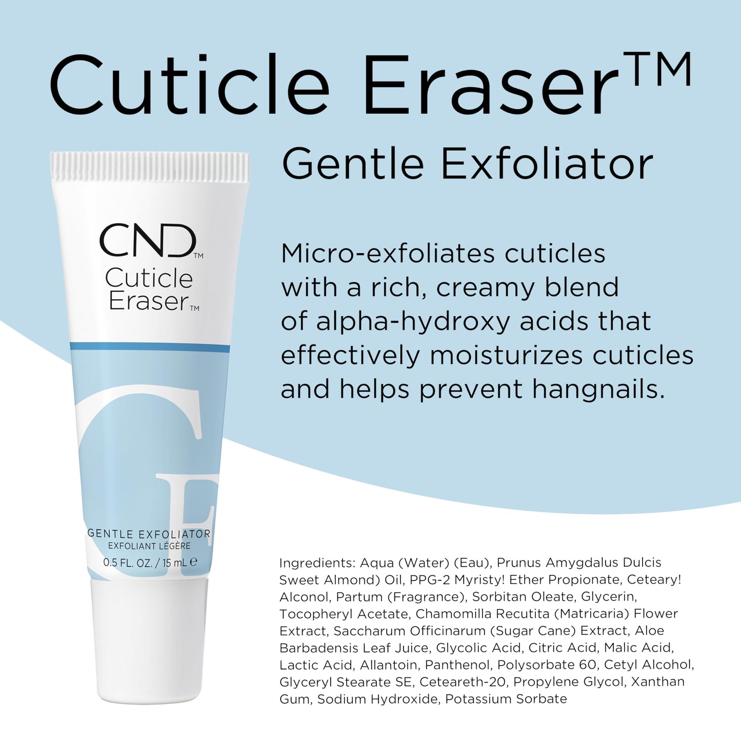 White Smoke CND Cuticle Eraser Gentle Exfoliator, 0.5 fl oz