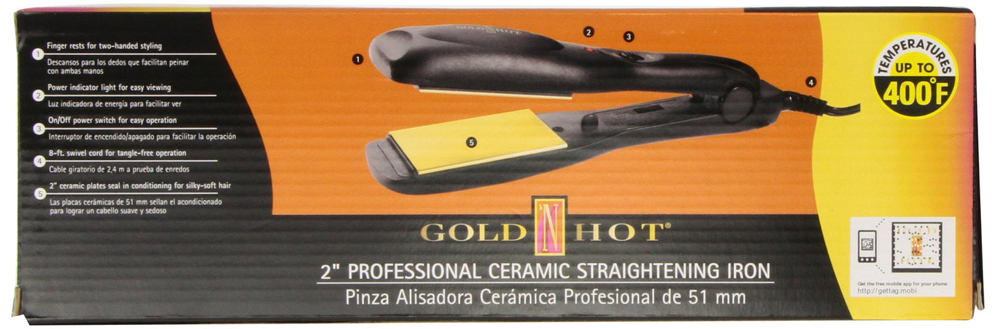 Dark Slate Gray Gold N Hot Gh2143 Ceramics Professional Ceramic Straightening Iron 2 Inch