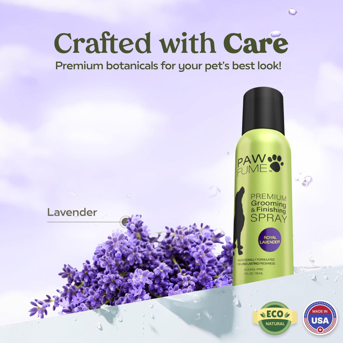 Lavender PAWFUME Dog Detangler Grooming Spray, Royal Lavender, 1-Pack – Keeps Pups Fresh All Day – Hypoallergenic, Alcohol-Free, Detangling & Moisturizing – Salon-Quality Dog Necessities for Coat & Fur Care