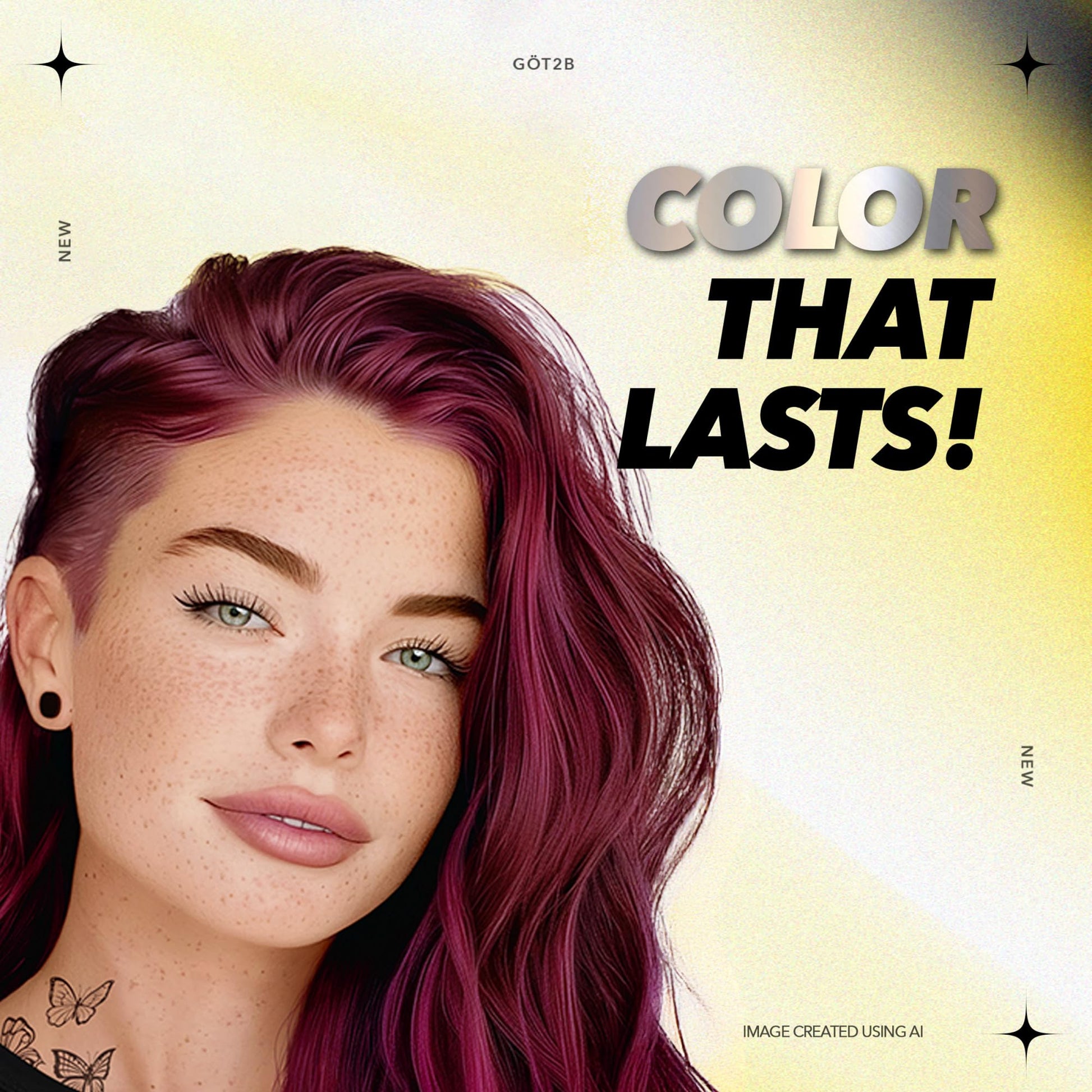 Seashell got2b Metallics Permanent Hair Dye, Dark Ruby M68, Hair Color for Women & Men, Formulated with Metallic-Shine Booster for Cool, Shimmering Tones, Lasts Up to 30 Washes, 1 Kit