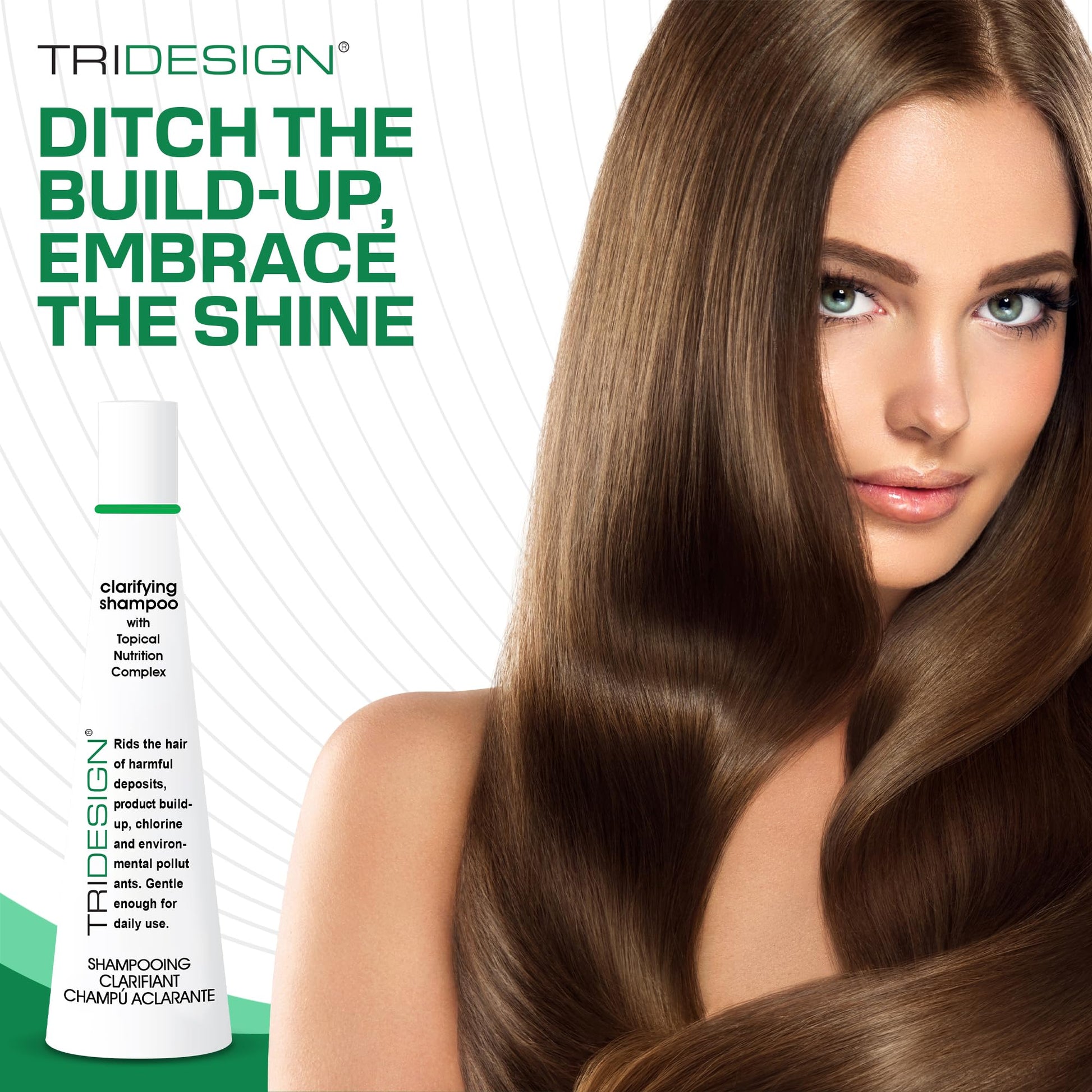 White Smoke TRIDESIGN Hair Care Clarifying Shampoo - Liquid Shampoo for Hair Deep Cleansing - Build Up & Impurities - Perfect Hair Care Products & Everyday - 10.5 fl. oz.