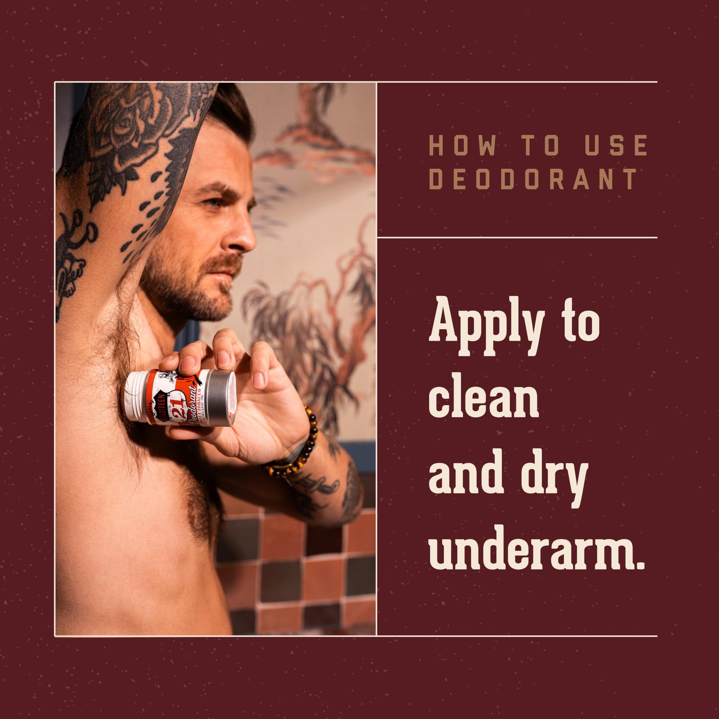 Dark Red 18.21 Man Made Deodorant Stick, Sweet Tobacco