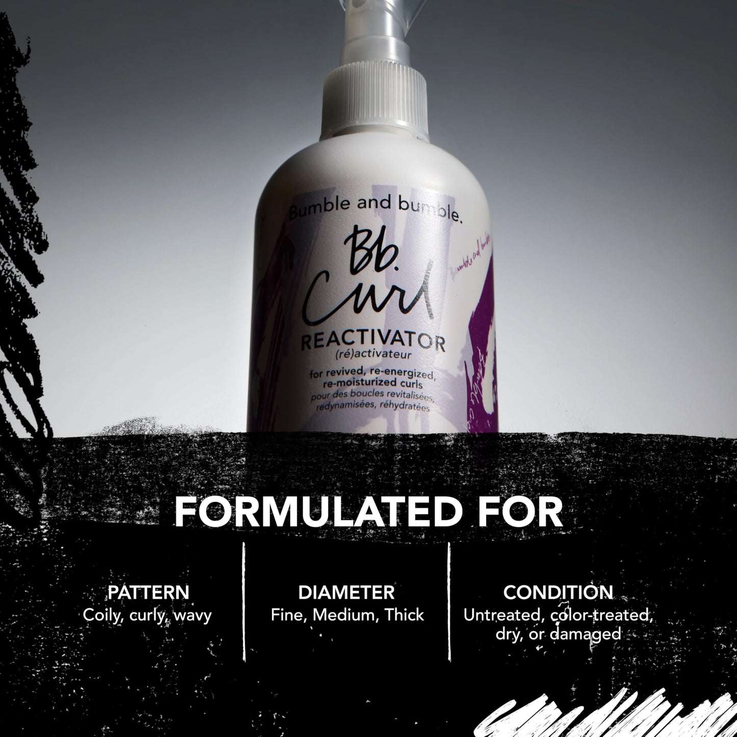Black Bumble and bumble. Curl Reactivator Hair Mist | For Revived + Re-moisturized Coils, Curls, Waves | Anti Frizz | UV Protection| With Jojoba, Avocado + Coconut Oil |Travel Size, 8.5 Fl Oz