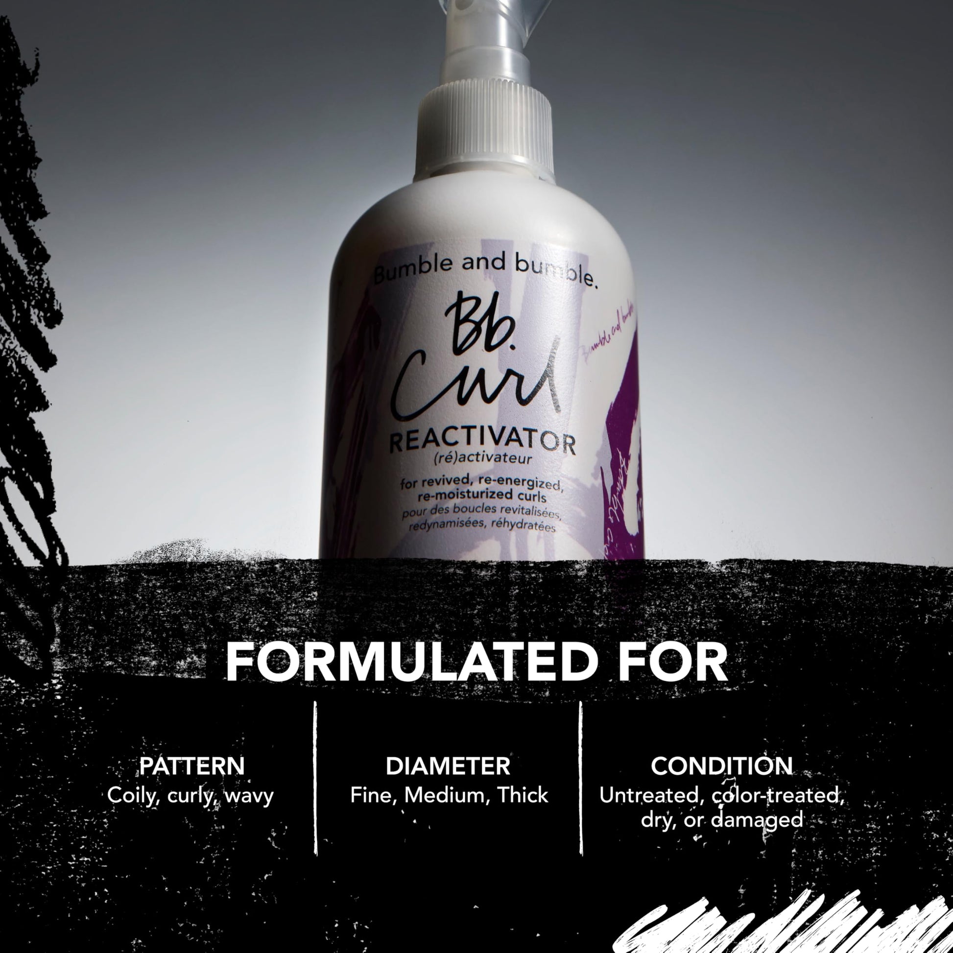 Black Bumble and bumble. Curl Reactivator Hair Mist | For Revived + Re-moisturized Coils, Curls, Waves | Anti Frizz | UV Protection| With Jojoba, Avocado + Coconut Oil |Travel Size, 8.5 Fl Oz