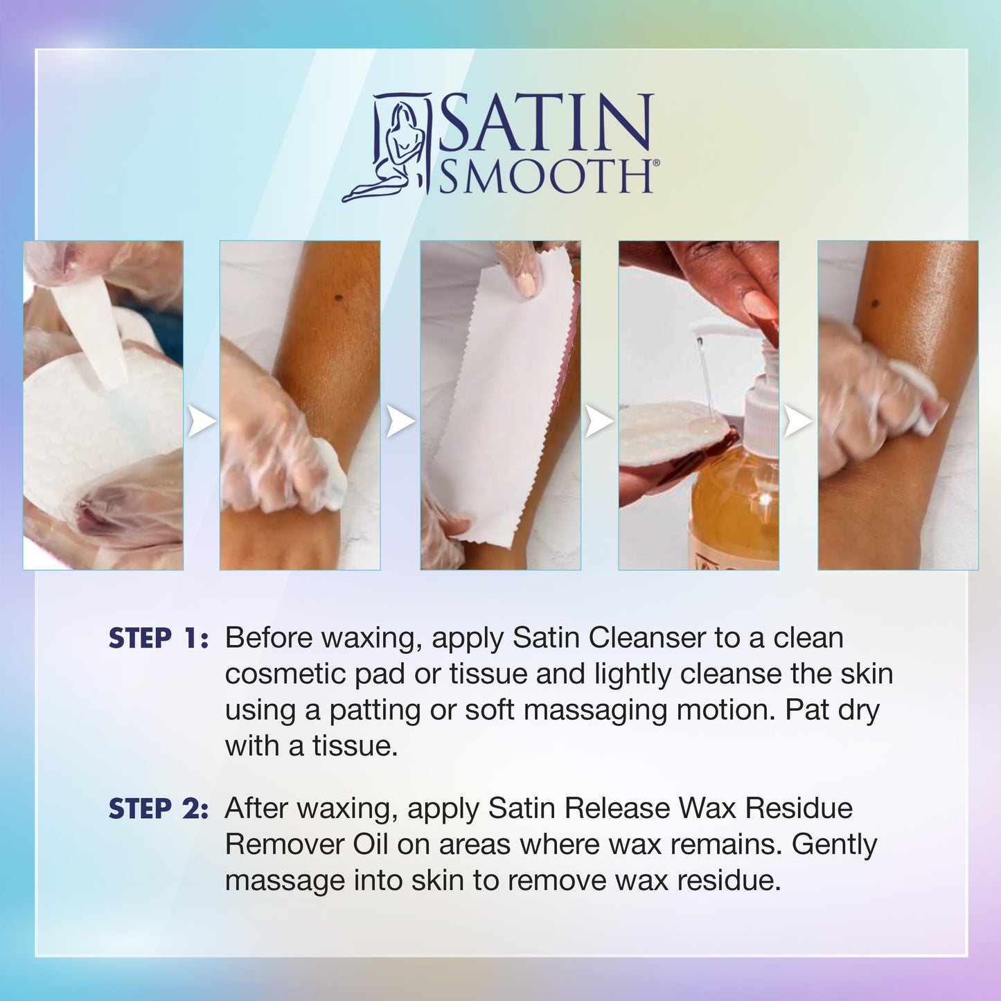 White Smoke Satin Smooth Post Wax Oil, Wax Residue Remover + Satin Smooth Pre-Wax Cleanser, Skin Waxing Prep & Afterwax Care Duo, 16 fl oz