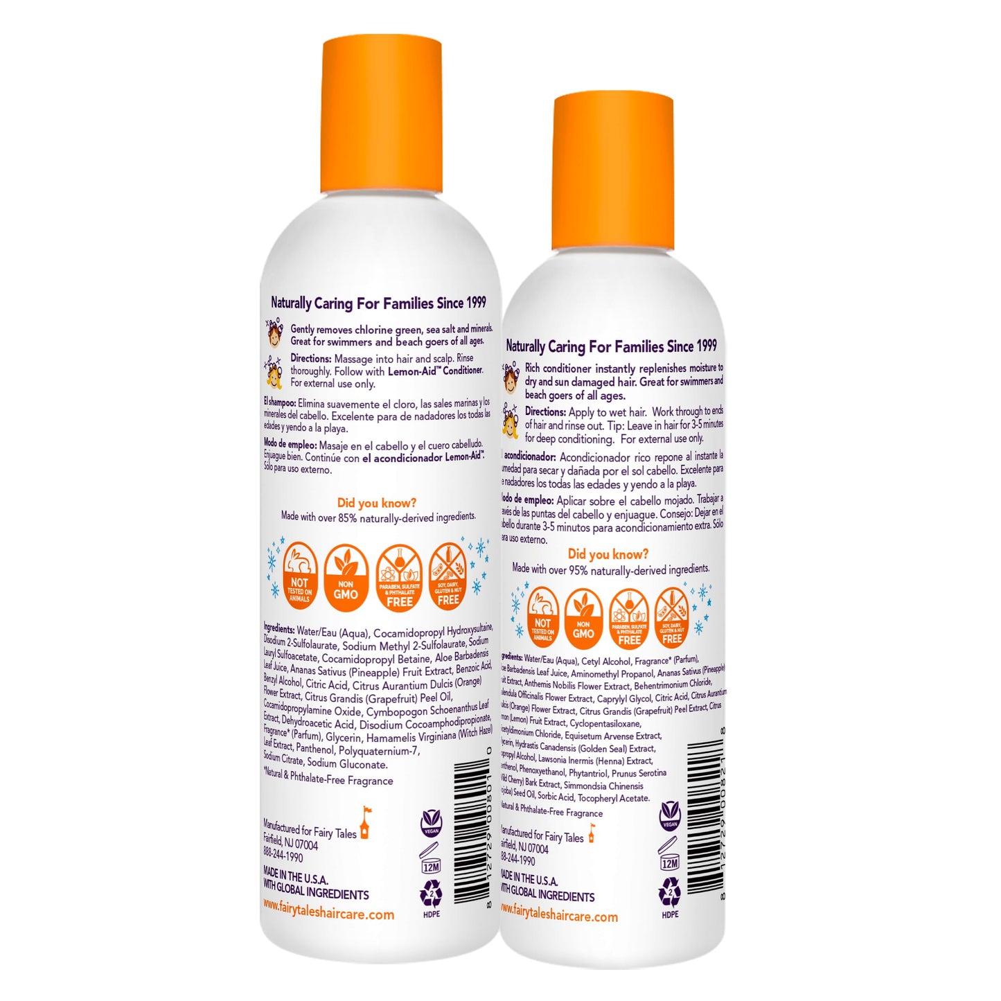 White Smoke Fairy Tales Swim Shampoo 12oz and Conditioner 8oz for Kids | Made with Natural Ingredients in the USA | Chlorine Removal Swimmer Shampoo and Conditioner | No Parabens, Sulfates, or Synthetic Dyes
