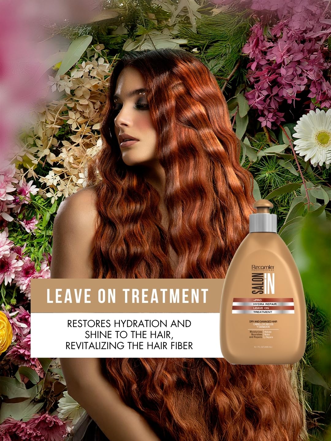Black Salon In by Recamier | Hydra Repair Leave-In Conditioner | For Dry & Damaged Hair | 10.1.fl.oz / 300 ml