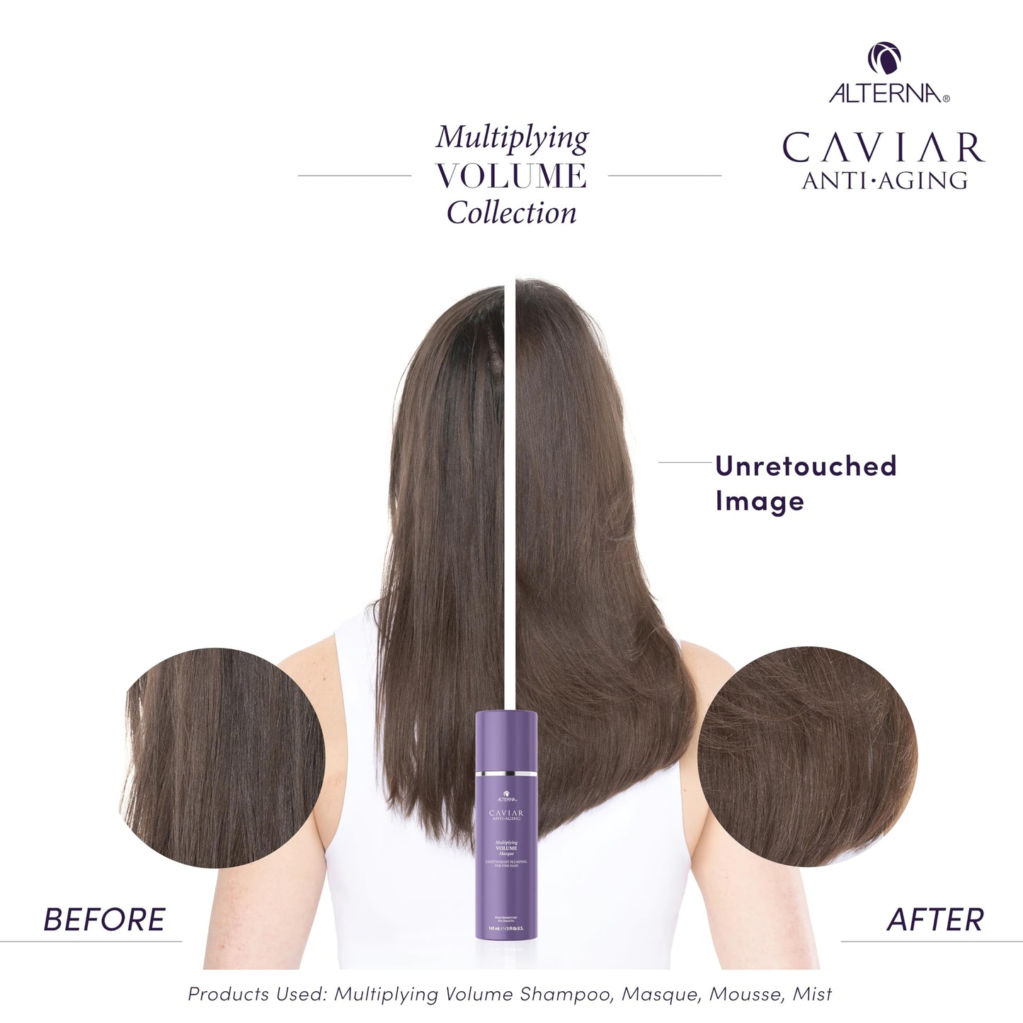 White Smoke Alterna CAVIAR Anti-Aging Multiplying Volume Masque 5 Fl Oz | Lightweight Hydrating Hair Volumizer Mask for Fine, Thin, Limp or Flat Hair | Adds Shine & Body | Strengthens, Detangles & Boosts Fullness