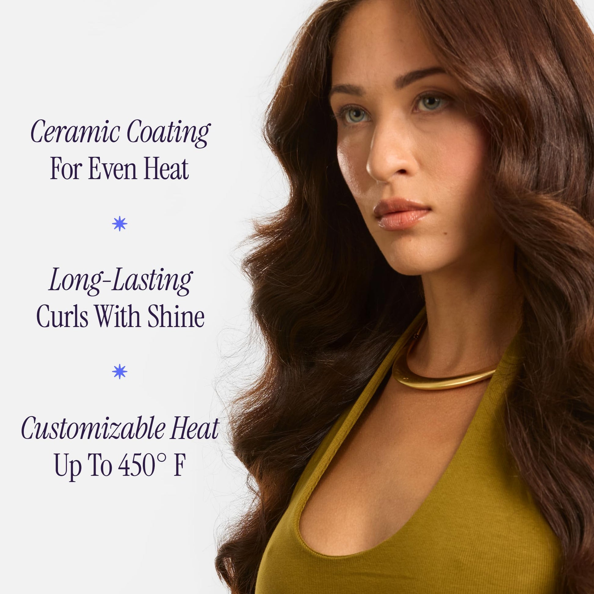 White Smoke HOT TOOLS Professional Nano Ceramic Extra Long Tapered Curling Iron for Shiny Curls, 3/4 to 1 1/4 Inches
