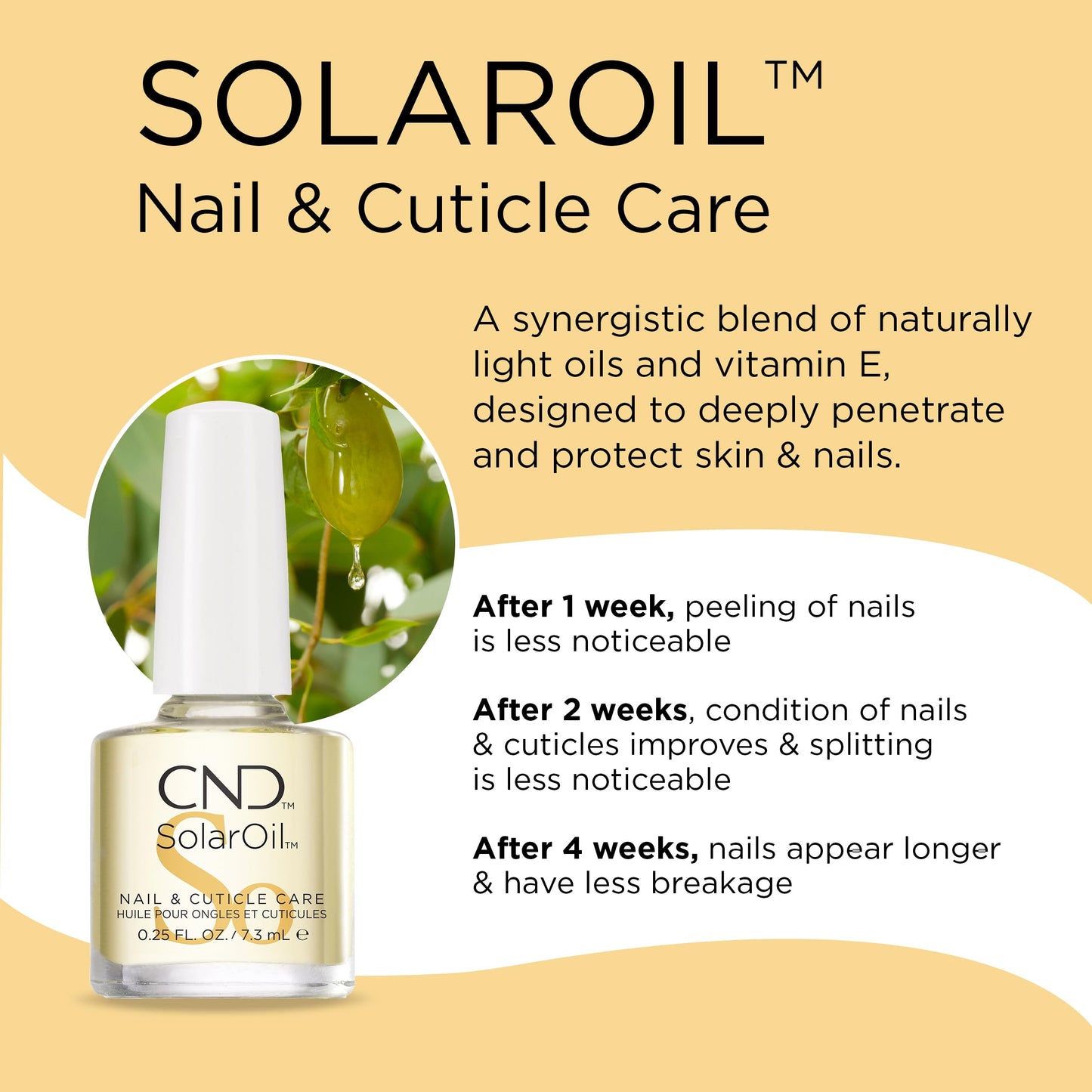 Khaki CND SolarOil Cuticle Oil, Natural Blend Of Jojoba, Vitamin E, Rice Bran and Sweet Almond Oils, Moisturizes and Conditions Skin, 0.25 fl oz