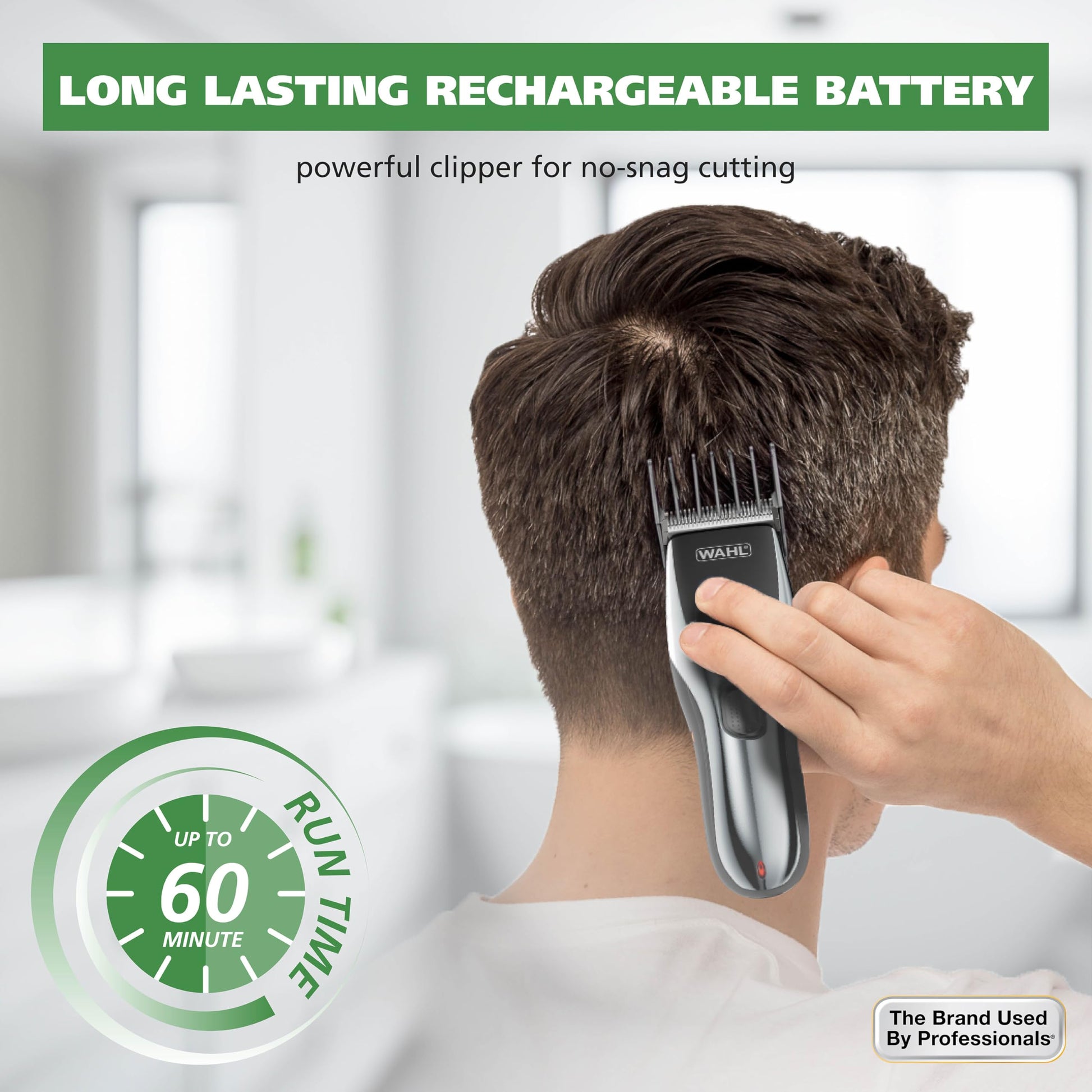 Light Gray Wahl Clipper Rechargeable Cord/Cordless Haircutting & Trimming Kit for Heads, Longer Beards, & All Body Grooming - Model 79434