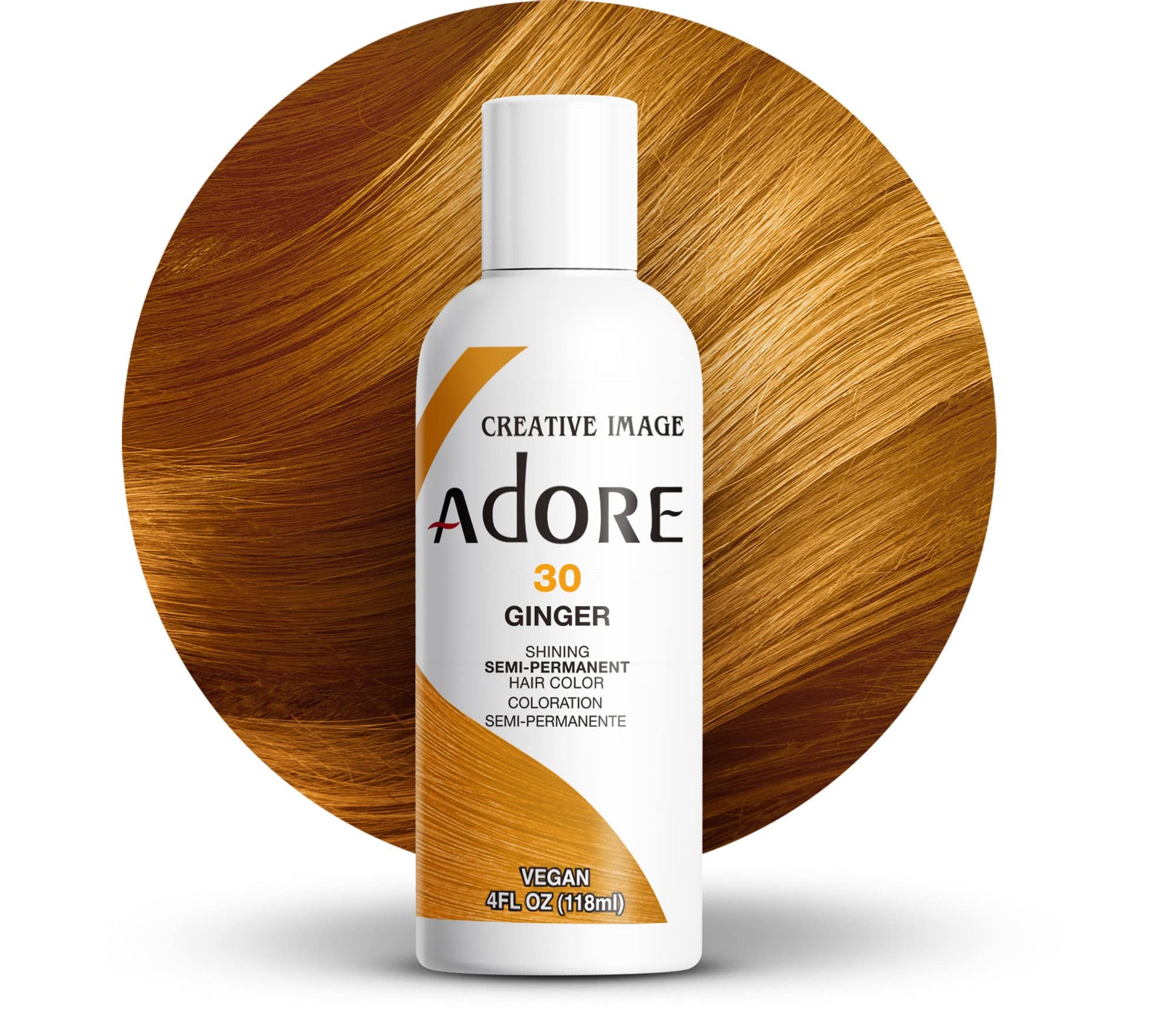 White Smoke Adore Semi Permanent Hair Color - Vegan and Cruelty-Free Hair Dye - 4 Fl Oz - 030 Ginger (Pack of 3)