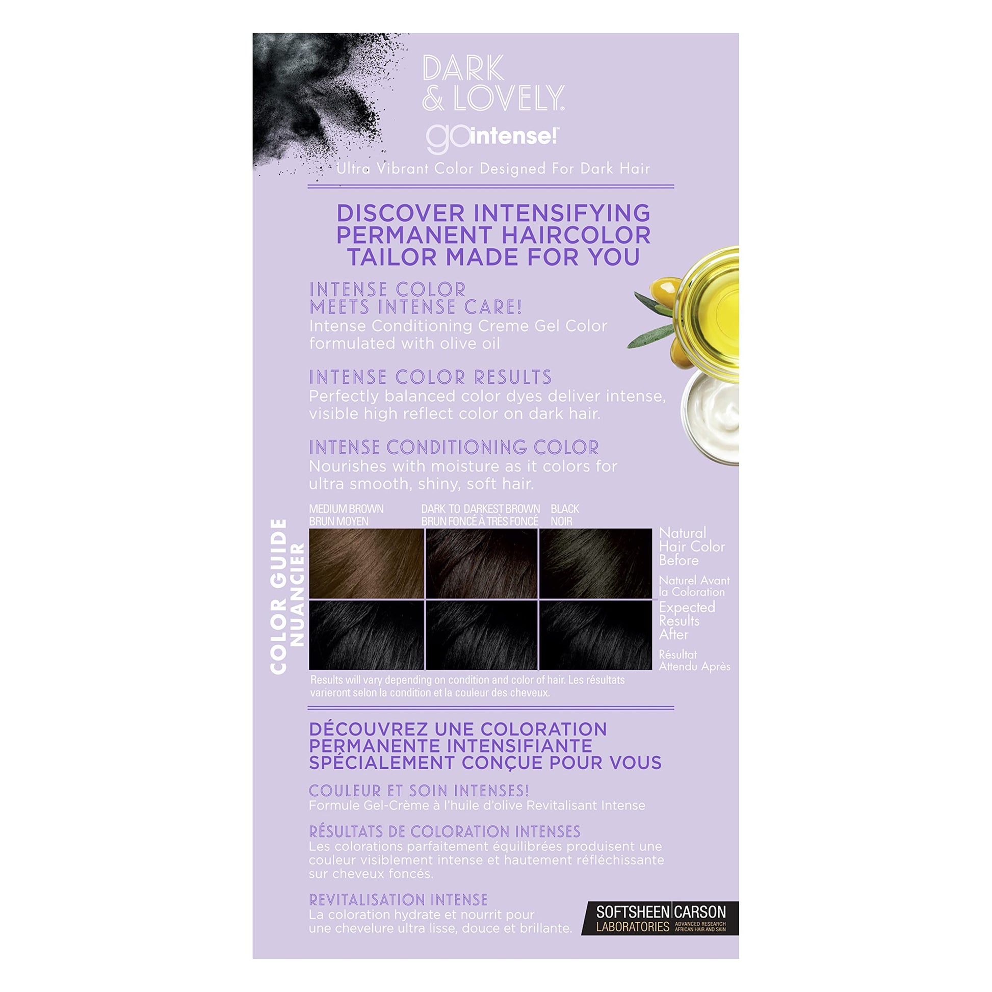 Thistle SoftSheen-Carson Dark and Lovely Ultra Vibrant Permanent Hair Color Go Intense Hair Dye with Olive Oil for Shine and Softness, Super Black