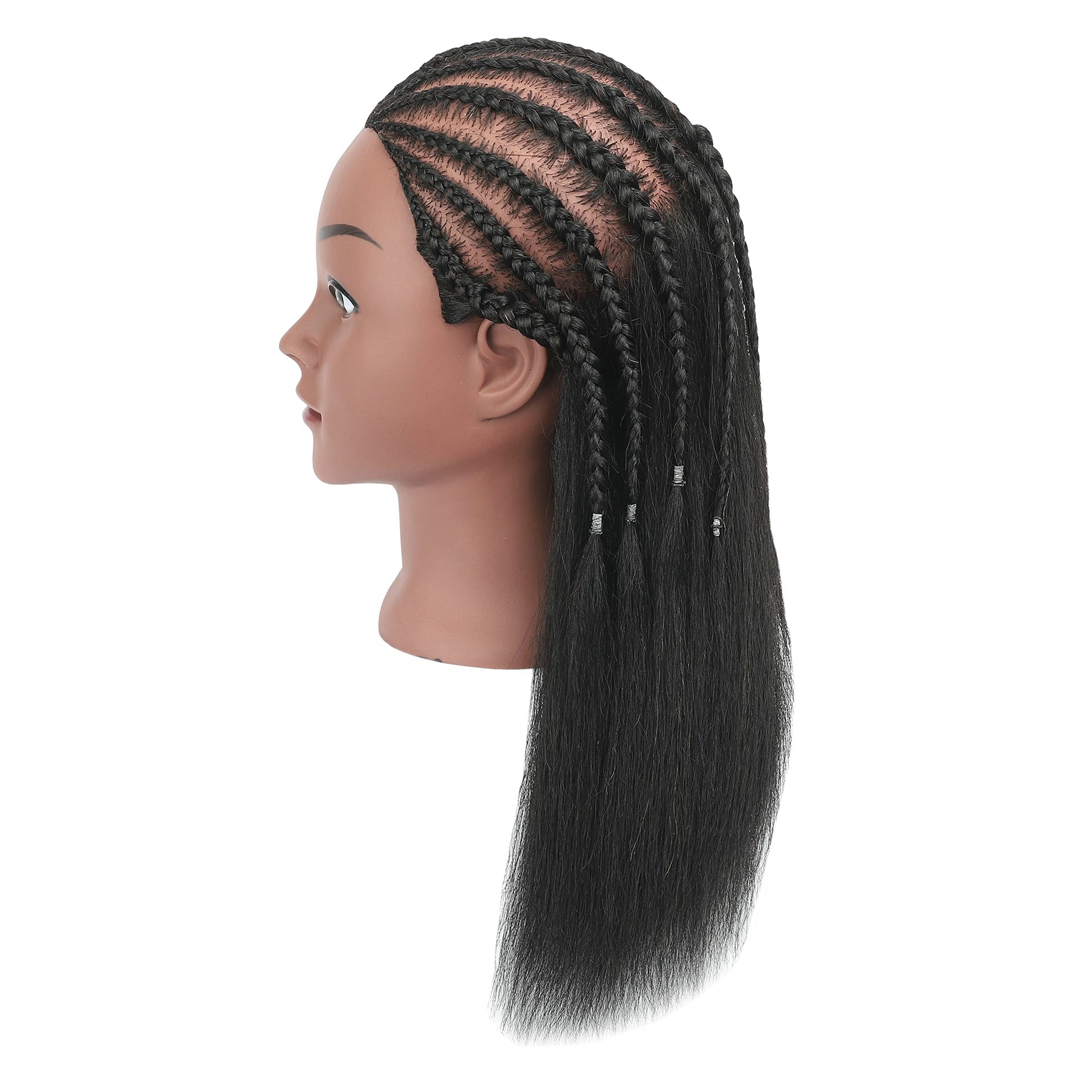 White Smoke YANGANG Real 100% Human Hair Mannequin Head Hairdresser Practice Training Manikin Cosmetology Doll Head with Stand Clamp Holder