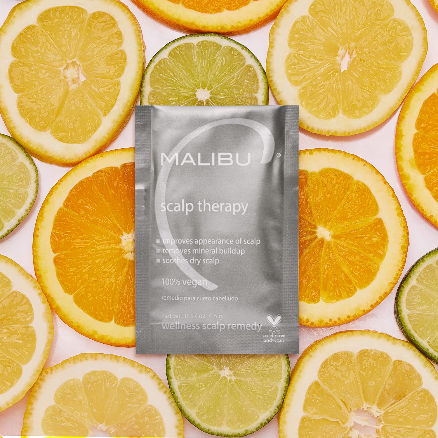 Dark Khaki Malibu C Scalp Therapy Wellness Remedy - Scalp Care Remedy Packet to Soothe & Moisturize Dry Scalp - Restores Manageability with Vitamin C and Zinc Gluconate (1 Packet)