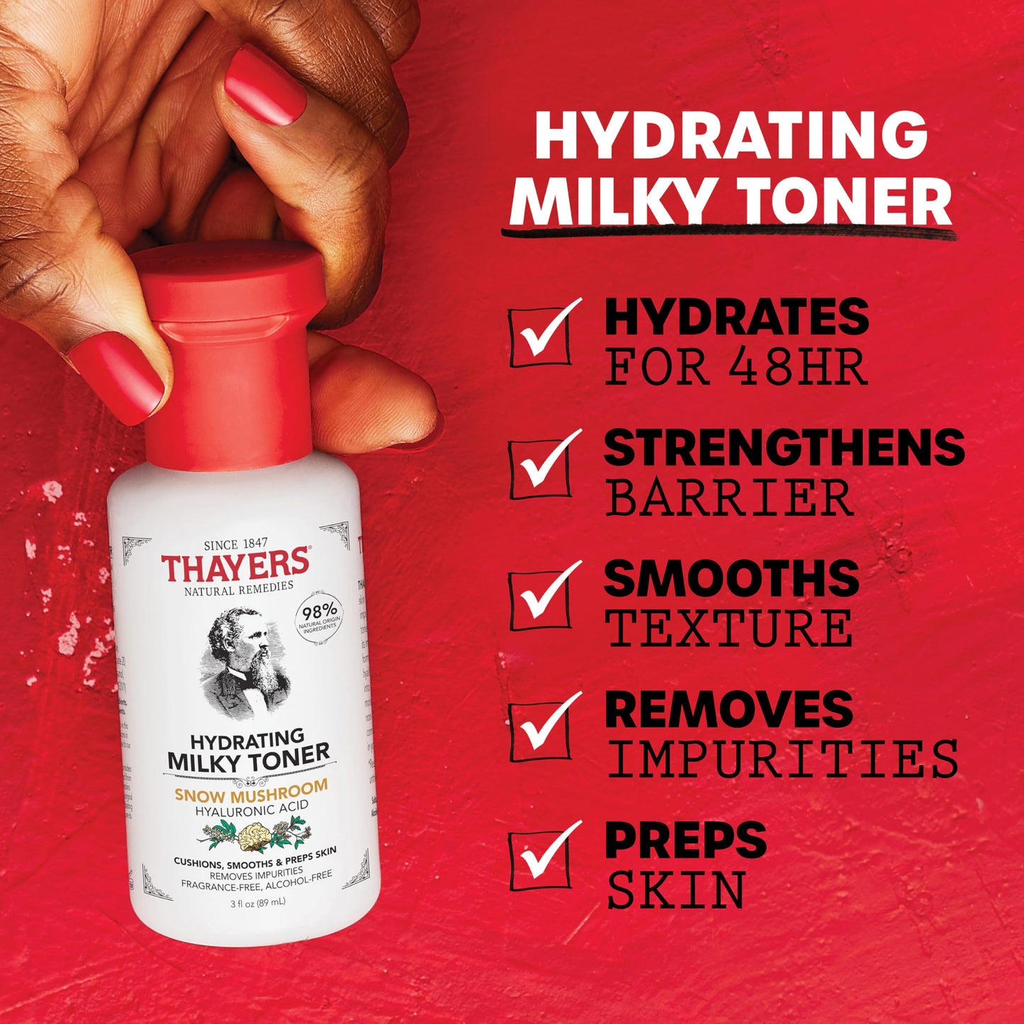 Firebrick Thayers Purify & Hydrate Skin Care Set, Includes Rose Petal Facial Toner to Reduce Pores and Hydrating Milky Toner for 48H Hydration, 1 Skin Care Kit