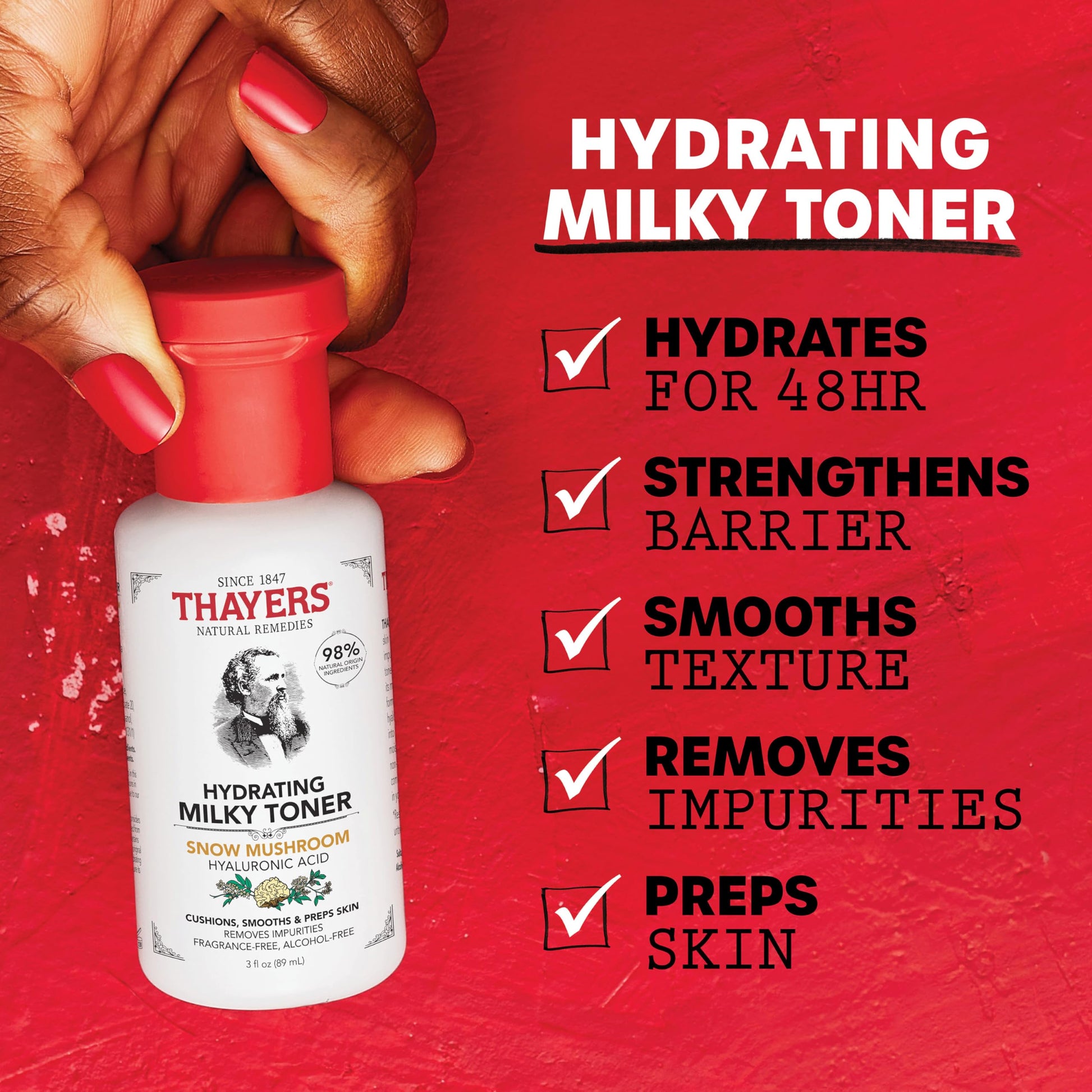 Firebrick Thayers Purify & Hydrate Skin Care Set, Includes Rose Petal Facial Toner to Reduce Pores and Hydrating Milky Toner for 48H Hydration, 1 Skin Care Kit