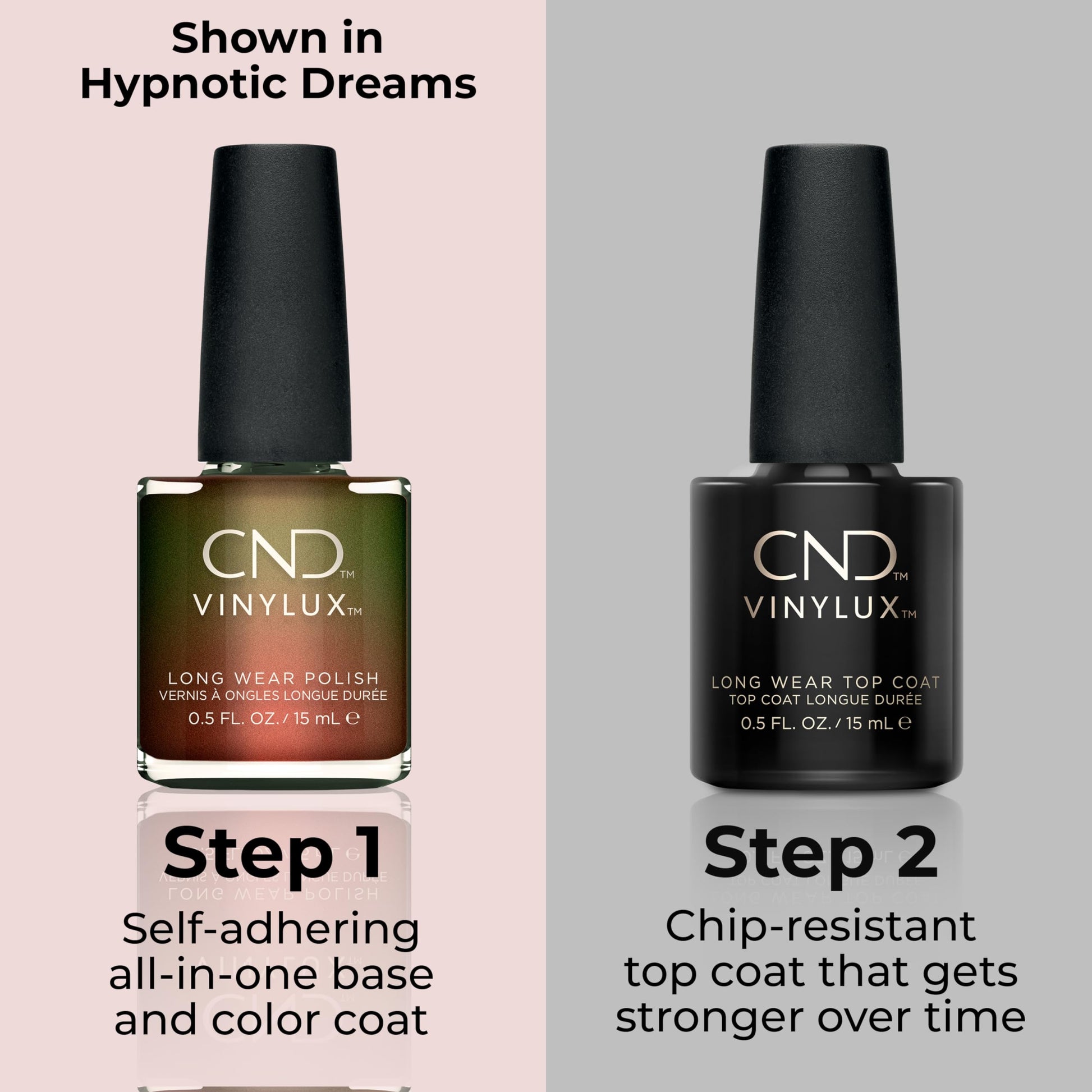 Gray CND Vinylux Longwear Metallic Nail Polish, Gel-like Shine & Chip Resistant Color, 0.5 Fl Oz