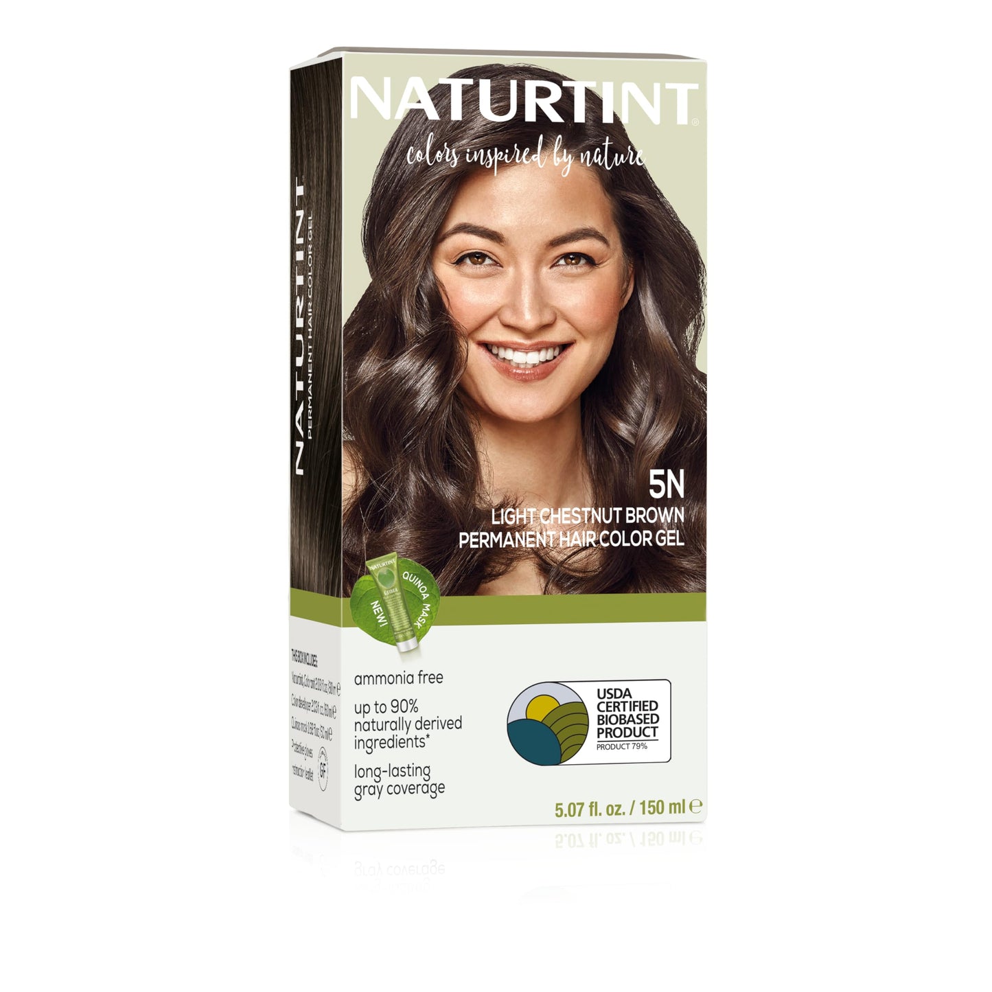 Seashell Naturtint 5N Light Chestnut Brown Permanent Hair Color (Pack of 1), Ammonia Free, Vegan, Cruelty Free, up to 100% Gray Coverage, Long Lasting Results (Packaging may vary)