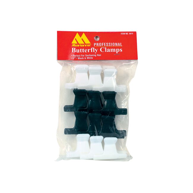 White Smoke Marianna Black/White Butterfly Jaw Clamps  - 2 Inch