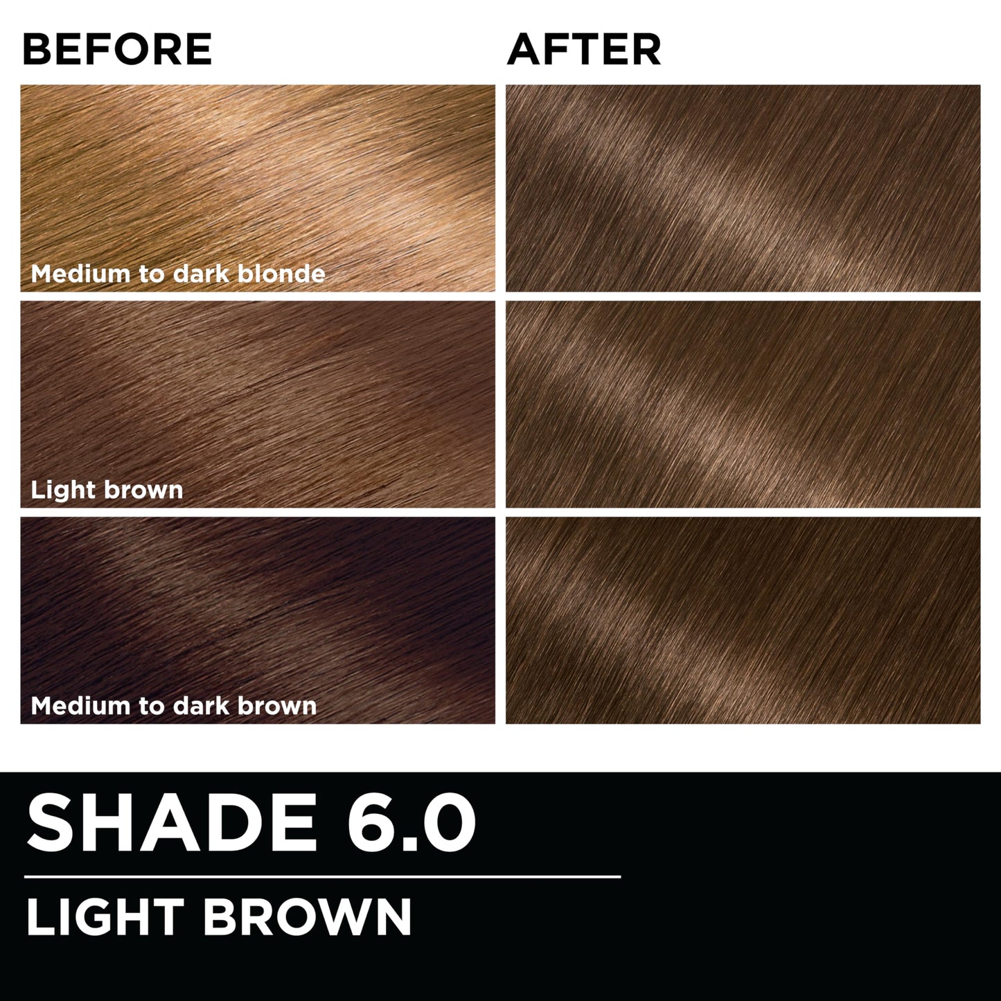 Black Garnier Olia Hair Color, Ammonia-Free Permanent Hair Dye, Oil-Powered Formula for 100% Gray Coverage and 3x Shinier Hair, Vegan & Cruelty Free, 6.0 Light Brown, 1 Count
