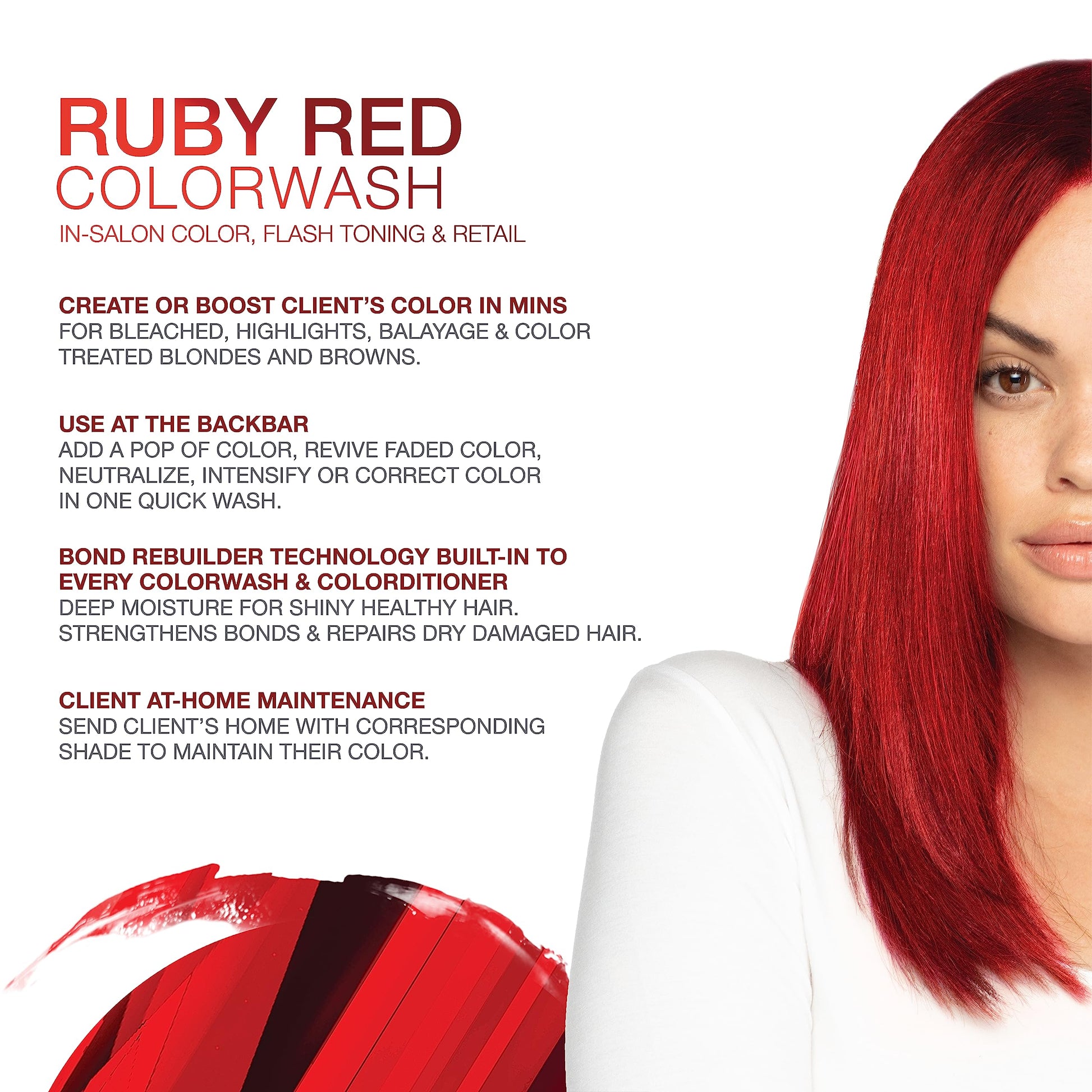 White Smoke Celeb Luxury Gem Lites Colorwash, Professional Semi-Permanent Hair Color Depositing Shampoo, Ruby