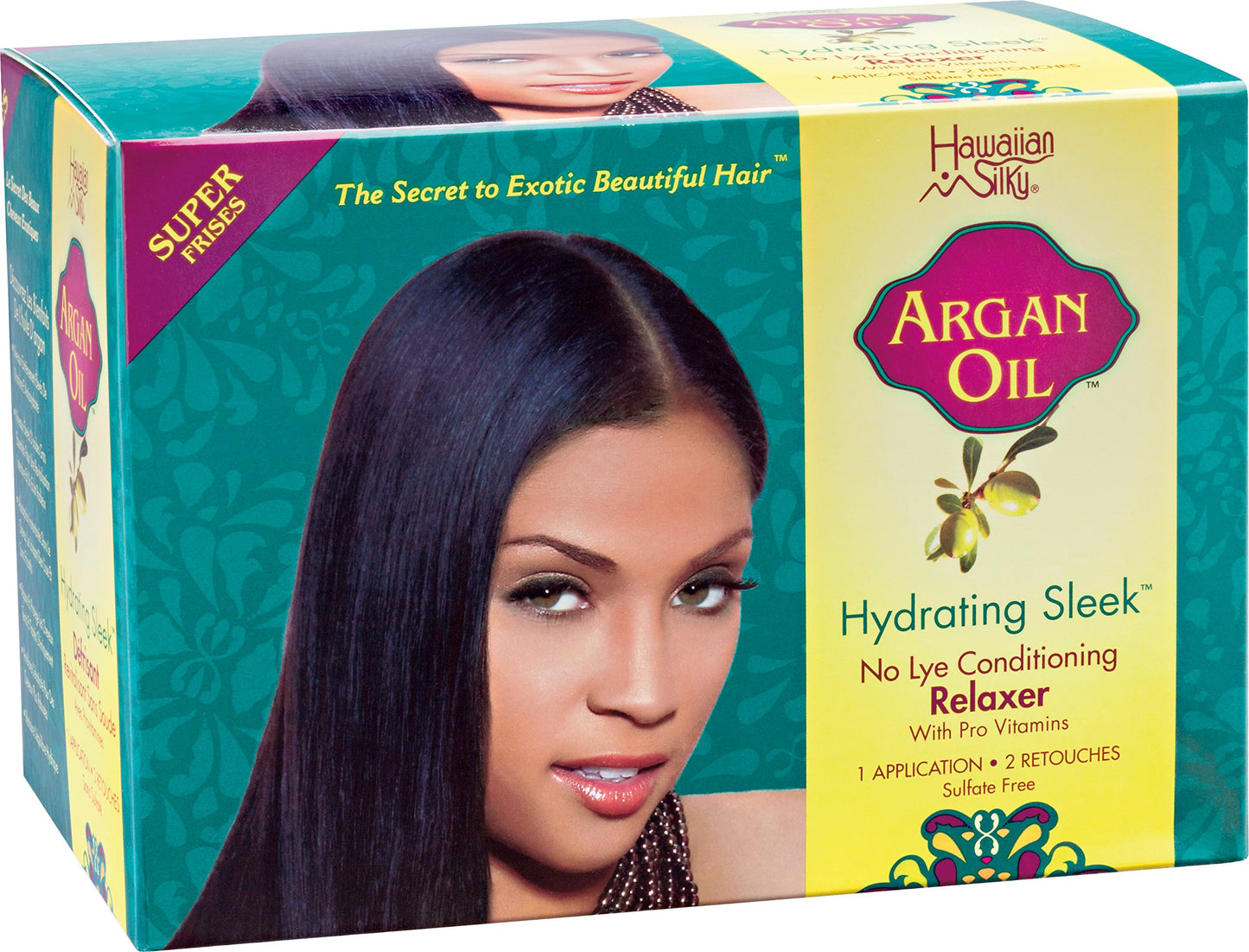White Smoke Hawaiian Silky Hydrating Sleek No Lye Relaxer Argan Oil, Super