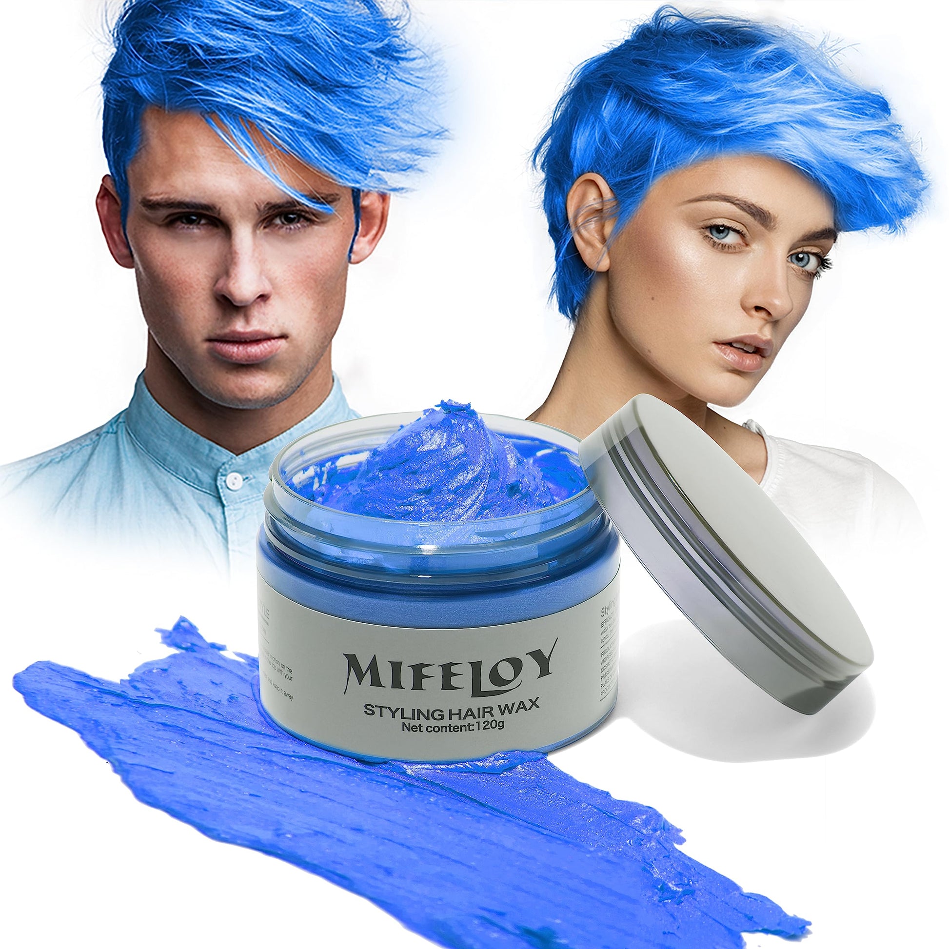 White Smoke Temporary Silver Gray Hair Spray Color Wax with Dye Brush, Instant Natural Hairstyle Cream 4.23 oz, Disposable Coloring Mud for Men Women Youth, Grey Styling Pomades, Party Cosplay DIY Halloween