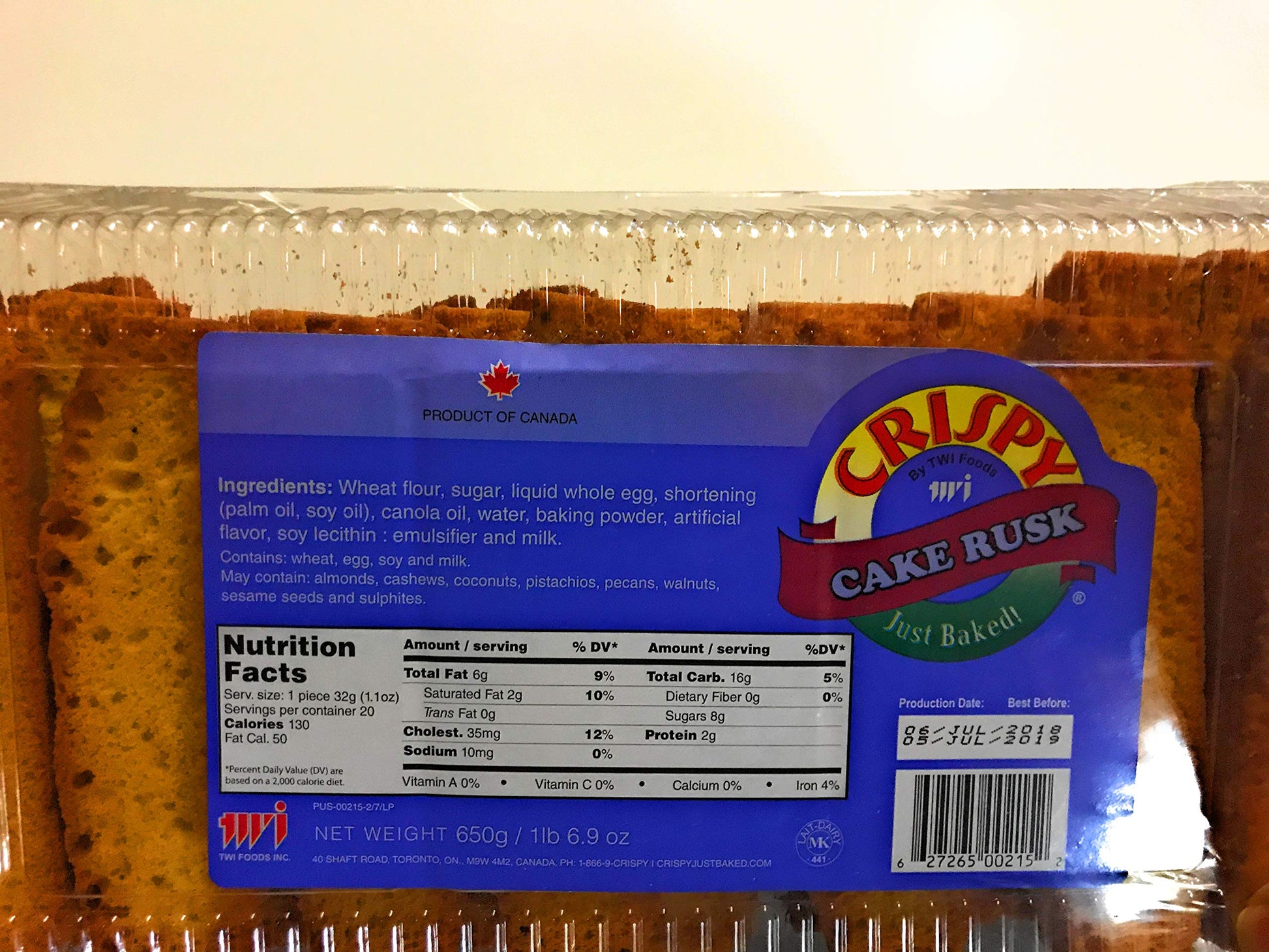 Seashell Crispy Cake Rusk Net WT. 550g
