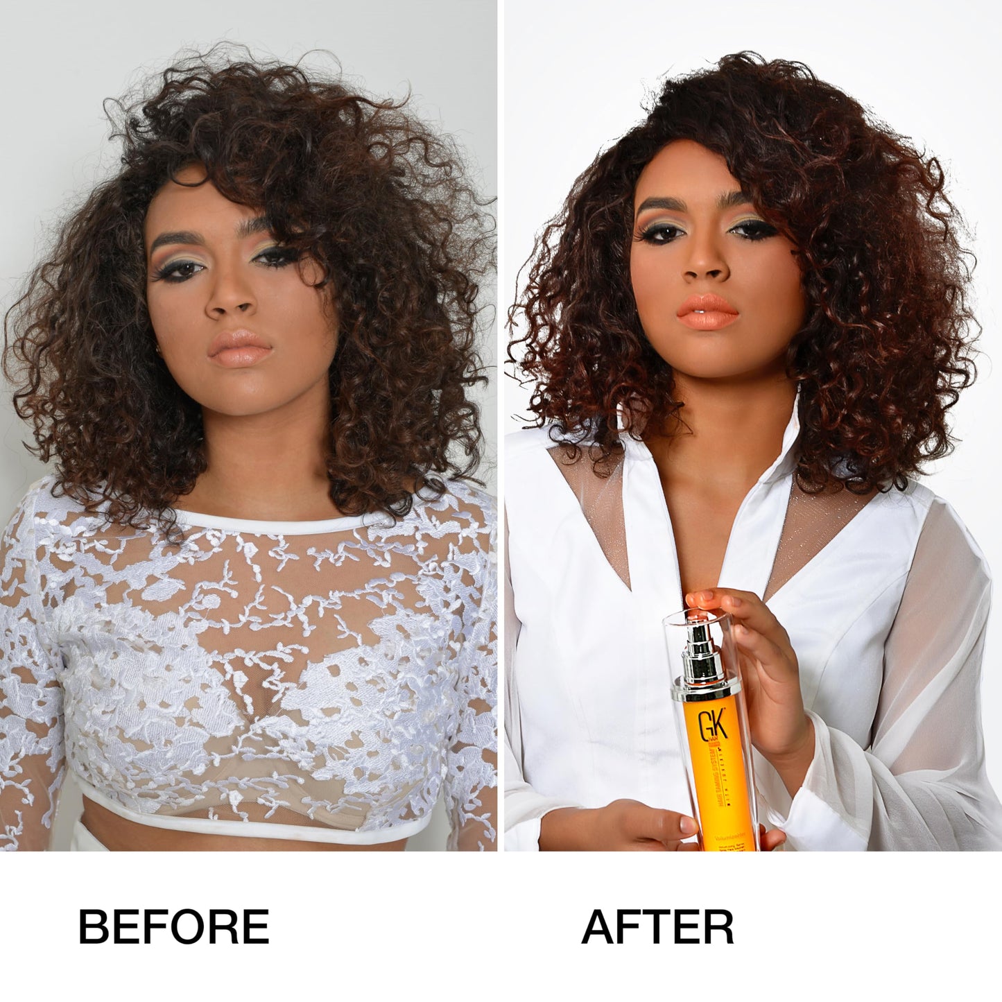White Smoke GK HAIR Global Keratin CurlsDefineHer (3.4 Fl Oz/100ml) Curl Defining Cream Curl Activator/Moisturizing Cream, Frizz Control for Natural Hair (3.4 fl. oz)