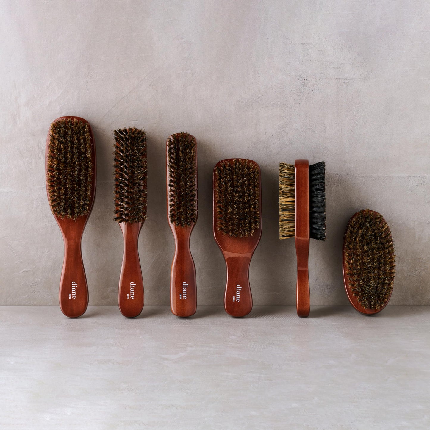 Gray Diane Premium 100% Boar Bristle 2-Sided Club Brush for Men, Medium Firm Bristles for Thick, Curly or Coarse Hair, Mens Brush for Detangling, Smoothing, Wave Styles, Soft on Scalp, Restores Shine